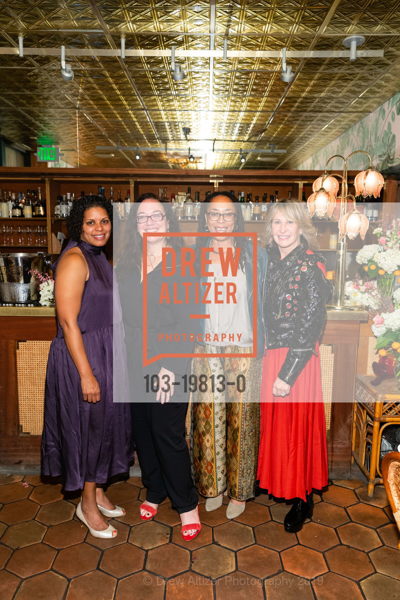 Ademica Arthur, Julie Castro Abrams, Nonie Allwood, Anne Devereux Mills, San Francisco Magazine's Power Issue Luncheon, Leo's Oyster Bar. 568 Sacramento St, December 3rd, 2019, Photo #103-19813-0 Ademica Arthur, Julie Castro Abrams, Nonie Allwood, Anne Devereux Mills, Photo #103-19813-0