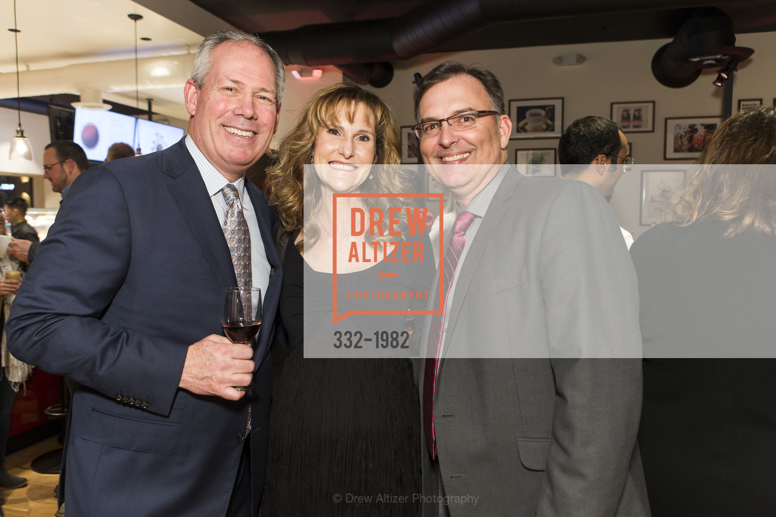 Barry Sheldon, Cynthia Southerland, Lon Southerland, Illy Caffe San Francisco Flagship Store Opening, Illy Caffe. 220 Montgomery Street, Photo #332-1982 Barry Sheldon, Cynthia Southerland, Lon Southerland, Photo #332-1982