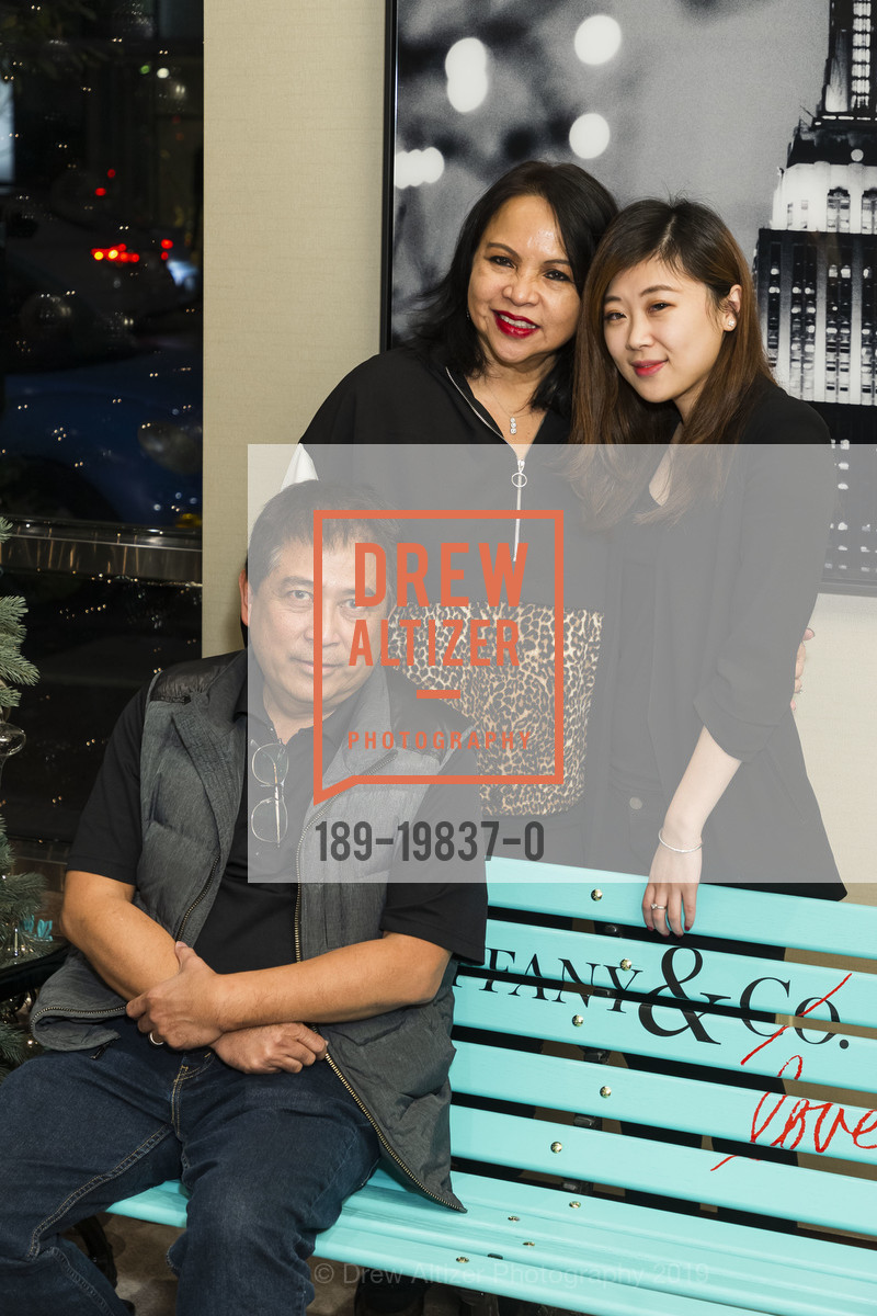 Edgar Frias, Josephine Frias, Sherry Hou, Tiffany & Co. Walnut Creek Holiday Event, Tiffany & Co. 1119 S Main St, December 6th, 2019, Photo #189-19837-0 Edgar Frias, Josephine Frias, Sherry Hou, Photo #189-19837-0