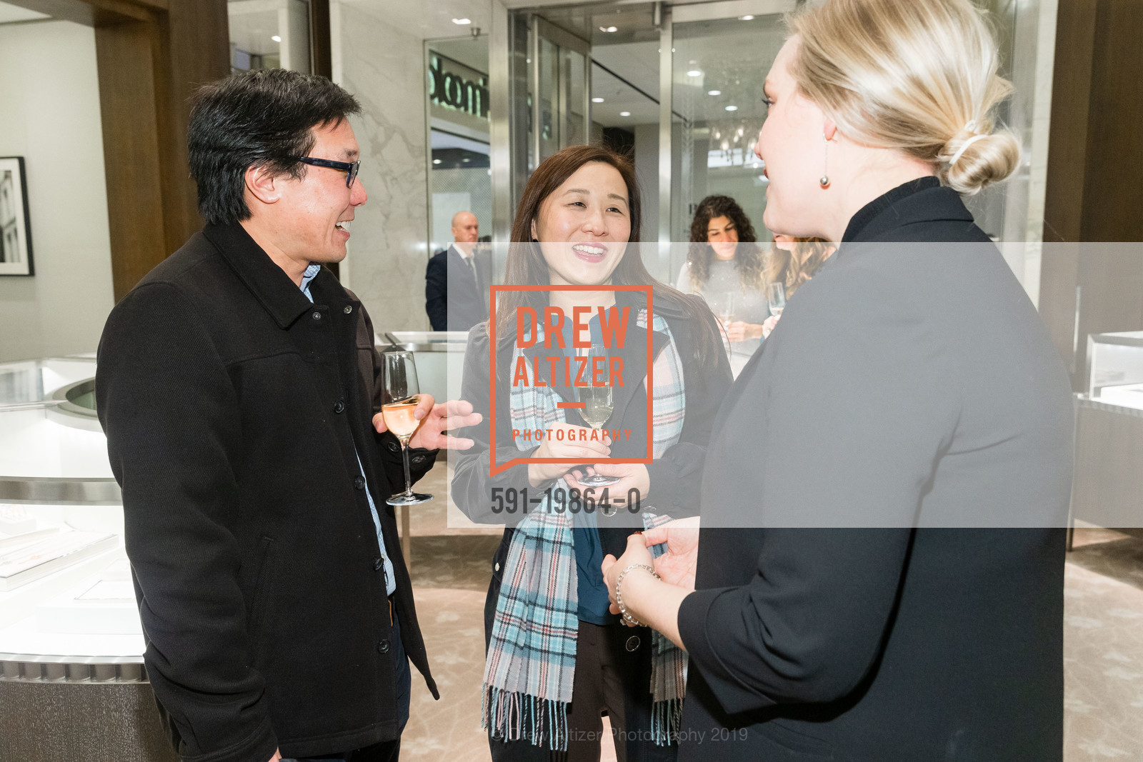Howard Horne, Mei Lee, Tiffany & Co. SF City Centre Holiday Event 2019, San Francisco City Centre store. 865 Market St, December 10th, 2019, Photo #591-19864-0 Howard Horne, Mei Lee, Photo #591-19864-0