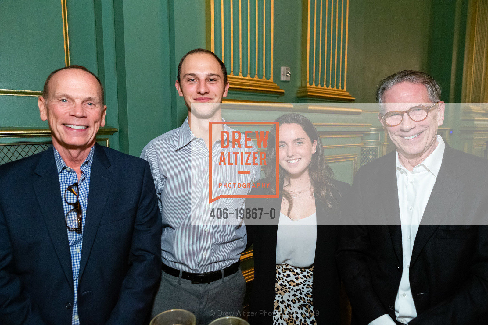 Gerry Sweeney, Ian Loustatlot, Sophie Atkins, Mike Rhoades, Sotheby's Homes Holiday Party 2019, War Memorial Opera House- Green Room. 301 Van Ness, December 10th, 2019, Photo #406-19867-0 Gerry Sweeney, Ian Loustatlot, Sophie Atkins, Mike Rhoades, Photo #406-19867-0