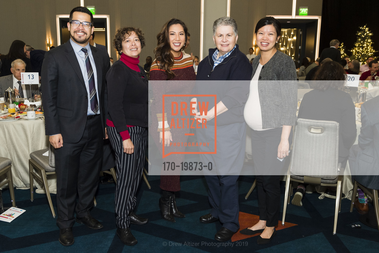 Alex Mitra, Ana Valdez, Charmaine Ng, Vitka Eisen, Jennifer Varano, HealthRIGHT 360's Be The Change 2019, The Intercontinental Hotel. 888 Howard St, December 11th, 2019, Photo #170-19873-0 Alex Mitra, Ana Valdez, Charmaine Ng, Vitka Eisen, Jennifer Varano, Photo #170-19873-0