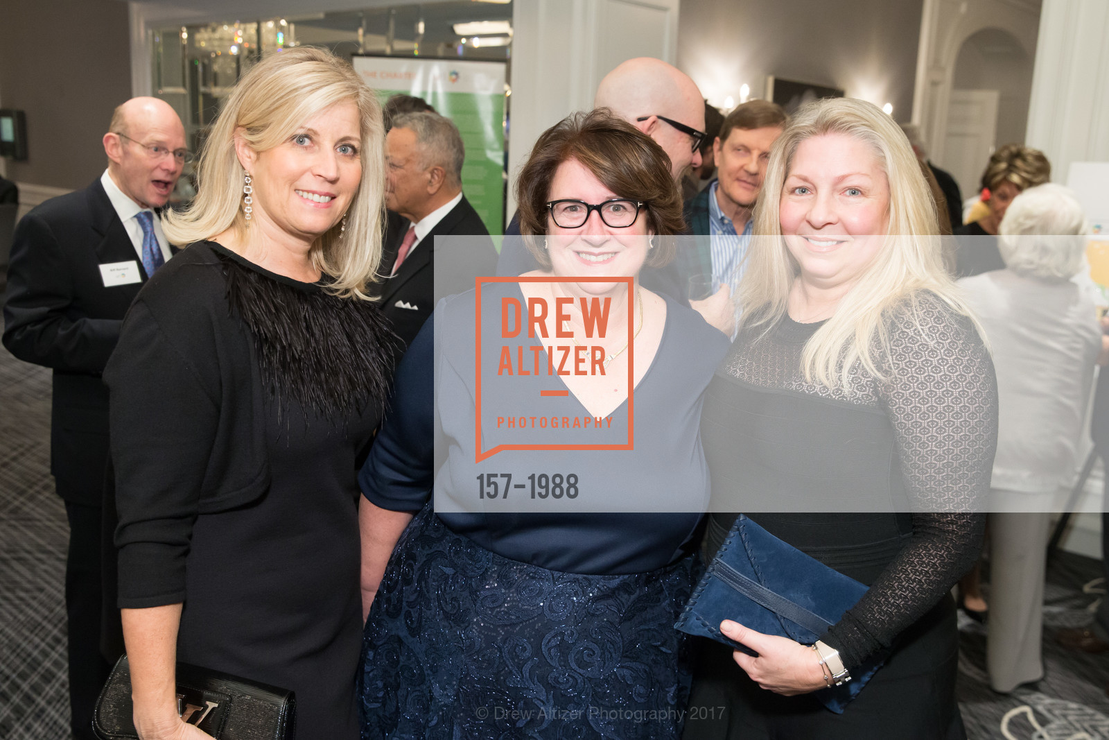 Jane Inch, Renee Tucei, Sharon O'Neil, 2017 Circles of Light Gala (COL), Ritz-Carlton Hotel. 600 Stockton St, March 25th, 2017, Photo #157-1988 Jane Inch, Renee Tucei, Sharon O'Neil, Photo #157-1988