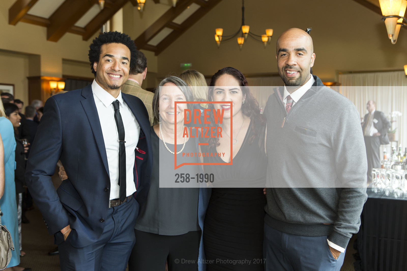 Curtis Yancy, Joni Bissell, Cristina Perez, Kamba Tshionyi, Summer Search Silicon Valley Gala, Sharon Heights Golf & Country Club. 2900 Sand Hill Road, Menlo Park CA 94025, March 23rd, 2017, Photo #258-1990 Curtis Yancy, Joni Bissell, Cristina Perez, Kamba Tshionyi, Photo #258-1990