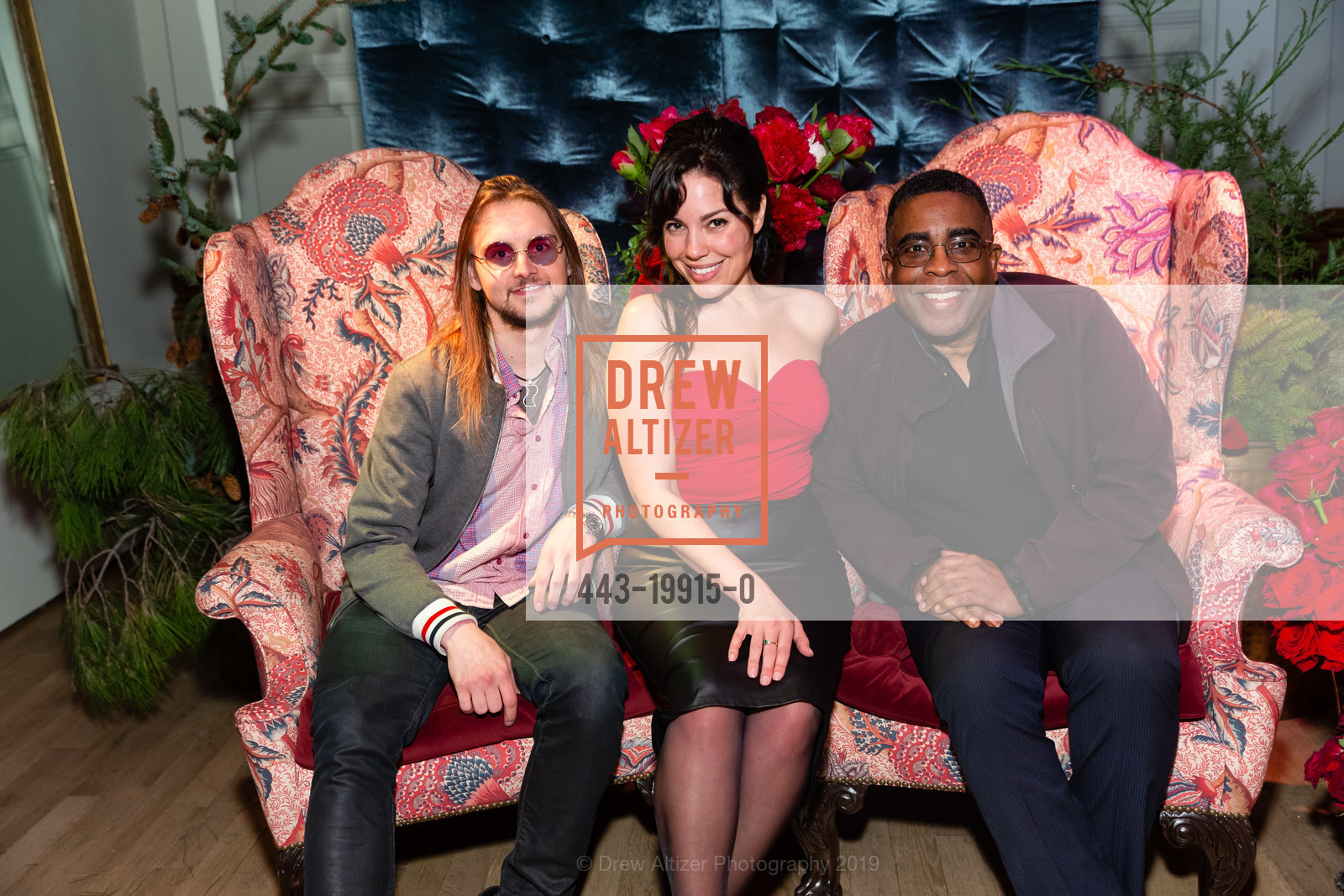 Nick Lamb, Danielle Illario, Cedric Dennis, Maximus Holiday Party 2019, St. Joseph's Art Society. 1401 Howard St, December 13th, 2019, Photo #443-19915-0 Nick Lamb, Danielle Illario, Cedric Dennis, Photo #443-19915-0