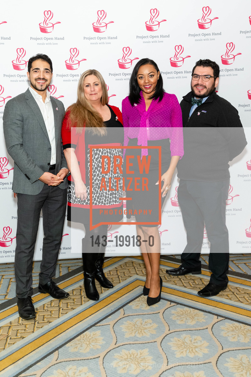 Sami Gowara, Janine Frisk, Erika Boulding, Jesse Cuevas, Project Open Hand's Hand to Hand Luncheon, Fairmont, December 12th, 2019, Photo #143-19918-0 Sami Gowara, Janine Frisk, Erika Boulding, Jesse Cuevas, Photo #143-19918-0