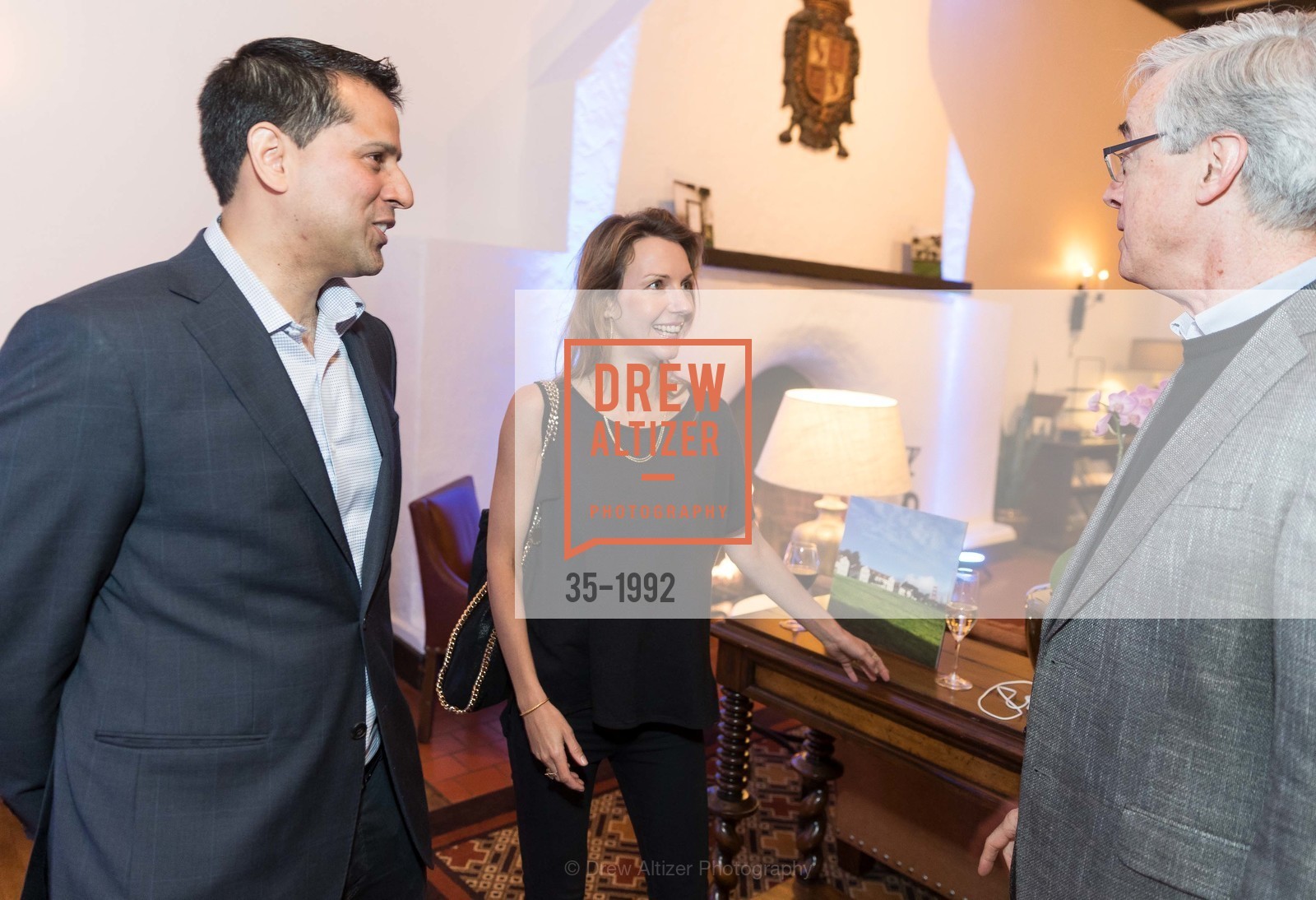 Nishan Degnarain, Celine Herweijer, Jim Leape, Opening Reception for World Economic Forum Center at Presidio Officers’ Club hosted by Marc Benioff, Presidio Officers' Club, Photo #35-1992 Nishan Degnarain, Celine Herweijer, Jim Leape, Photo #35-1992