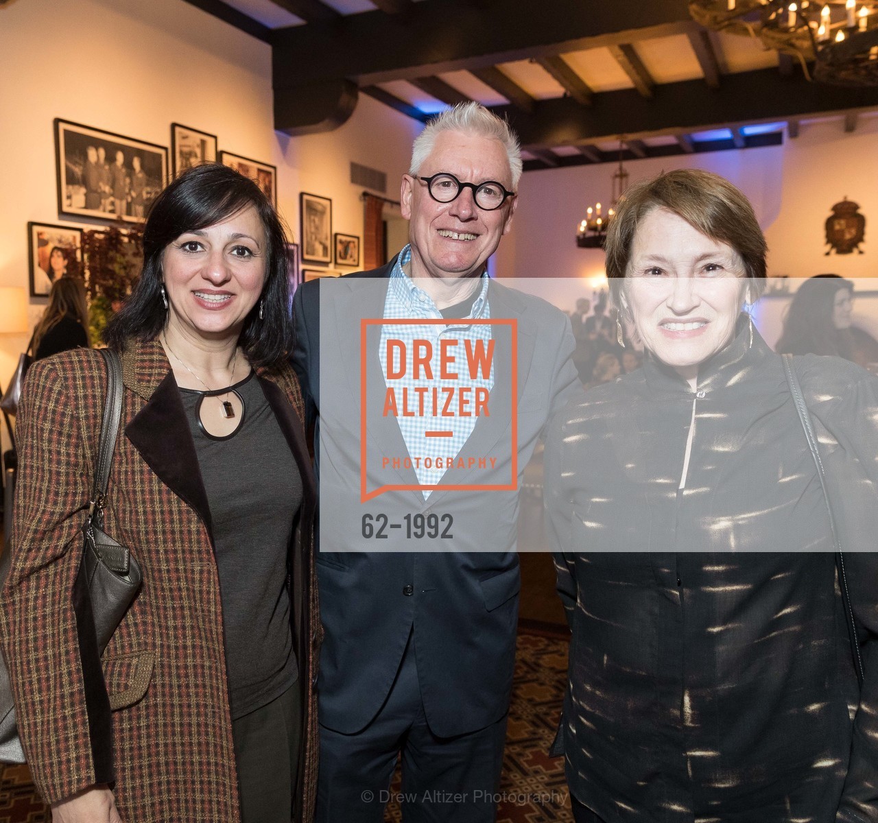 Carmen Archouniani, Hans-Ulrich Tanner, Suzanne Fortier, Opening Reception for World Economic Forum Center at Presidio Officers’ Club hosted by Marc Benioff, Presidio Officers' Club, Photo #62-1992 Carmen Archouniani, Hans-Ulrich Tanner, Suzanne Fortier, Photo #62-1992