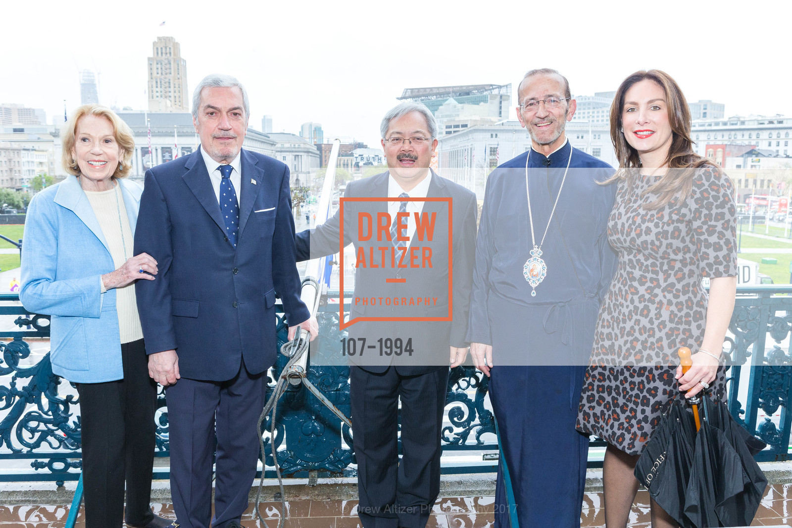 Chief of Protocol Charlotte Shultz, Consul General Dimitrios Xenitellis, Ed Lee, His Eminence Metropolitan Gerasimos, Stefanie Roumeliotes, Greek Independence Day Official Greek Flag Raising Ceremony, City Hall. 1 Dr Carlton B Goodlett Pl, December 12th, 2017, Photo #107-1994 Chief of Protocol Charlotte Shultz, Consul General Dimitrios Xenitellis, Ed Lee, His Eminence Metropolitan Gerasimos, Stefanie Roumeliotes, Photo #107-1994