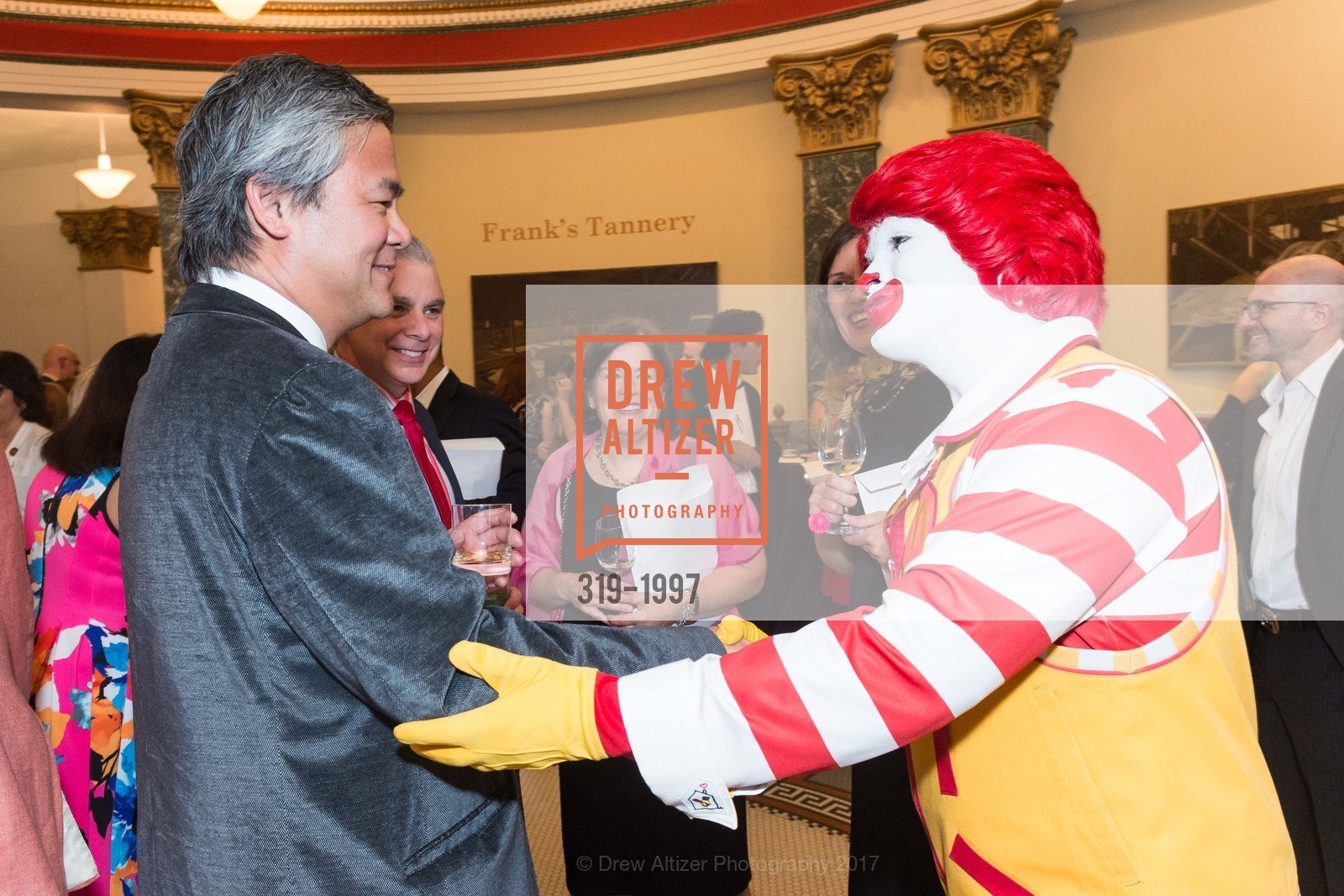 Dwight Chen, Ronald McDonald, Ronald McDonald House at Stanford's 2017 House Party!, "Expect the Unexpected", San Mateo County History Museum and it's square. 2200 Broadway Redwood City, California 94063, April 1st, 2017, Photo #319-1997 Dwight Chen, Ronald McDonald, Photo #319-1997