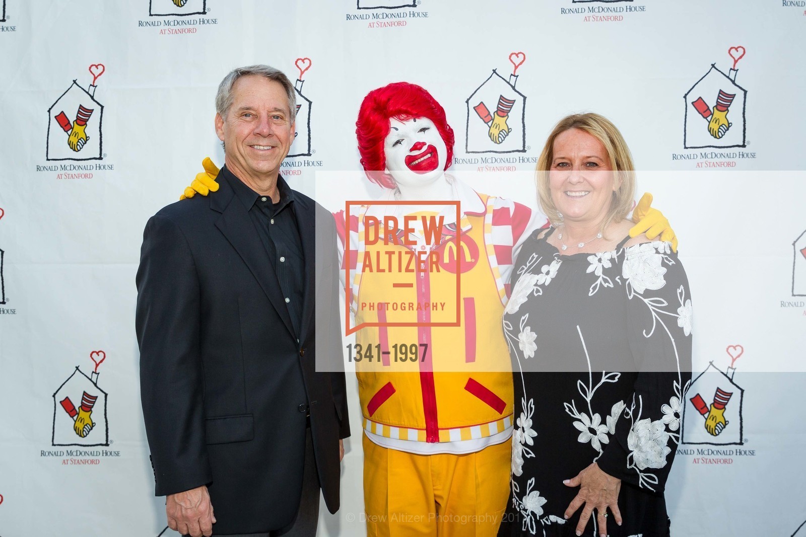 Brad Kinstler, Ronald McDonald, Windy Kinstler, Ronald McDonald House at Stanford's 2017 House Party!, "Expect the Unexpected", San Mateo County History Museum and it's square. 2200 Broadway Redwood City, California 94063, April 1st, 2017, Photo #1341-1997 Brad Kinstler, Ronald McDonald, Windy Kinstler, Photo #1341-1997
