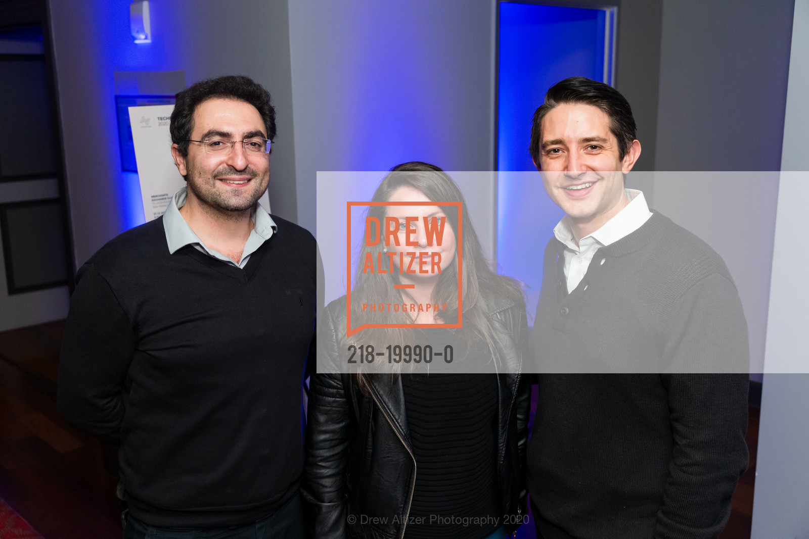 Charly Chahwan, Maria Soloveychik, Austin Walne, Artis Ventures JP Morgan Cocktails and Conversations 2020, Merchant's Exchange Club. 75 Leidesdorff Street, January 12th, 2020, Photo #218-19990-0 Charly Chahwan, Maria Soloveychik, Austin Walne, Photo #218-19990-0