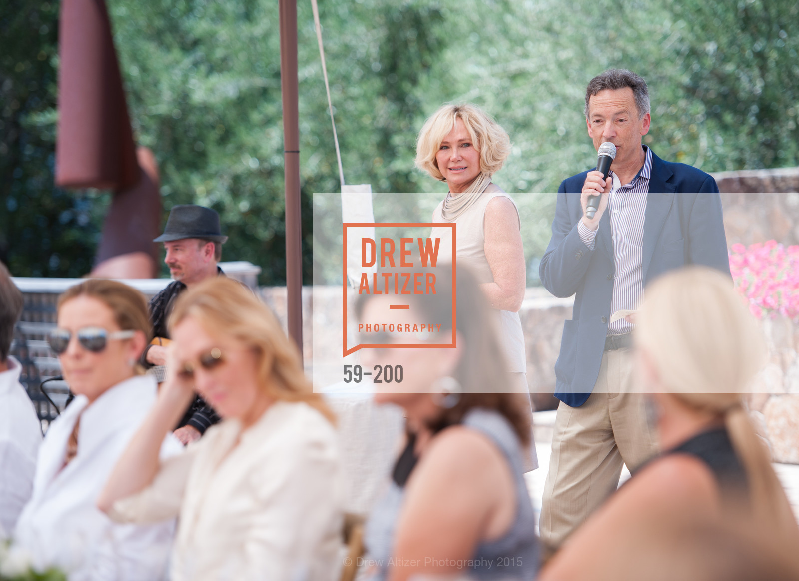 Kathryn Hall, Rick Walker, Festival del Sole Brunello Cucinelli Luncheon Hosted by Hall Wines and Neiman Marcus, P\. 56 Auberge Rd, July 19th, 2015,Drew Altizer, Drew Altizer Photography, full-service agency, private events, San Francisco photographer, photographer california