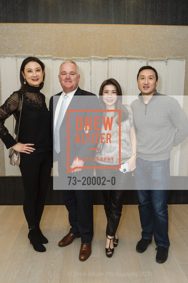 Isabel Rhee, Brian Neel, Samantha Chien, Kai Huang, Gallery 181 Exhibit Opening Party, 181 Fremont Residences, Gallery 181. 181 Fremont, January 14th, 2020, Photo #73-20002-0 Isabel Rhee, Brian Neel, Samantha Chien, Kai Huang, Photo #73-20002-0