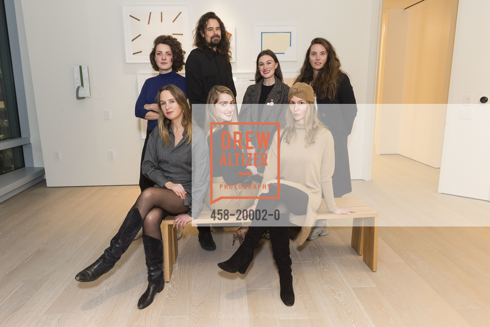 Lonneke Gordijn, Alison Harrington, Ashlee Harrison, Sanja Najdovska, Cory, Christina Mingot, Gallery 181 Exhibit Opening Party, 181 Fremont Residences, Gallery 181. 181 Fremont, January 14th, 2020, Photo #458-20002-0 Lonneke Gordijn, Alison Harrington, Ashlee Harrison, Sanja Najdovska, Cory, Christina Mingot, Photo #458-20002-0