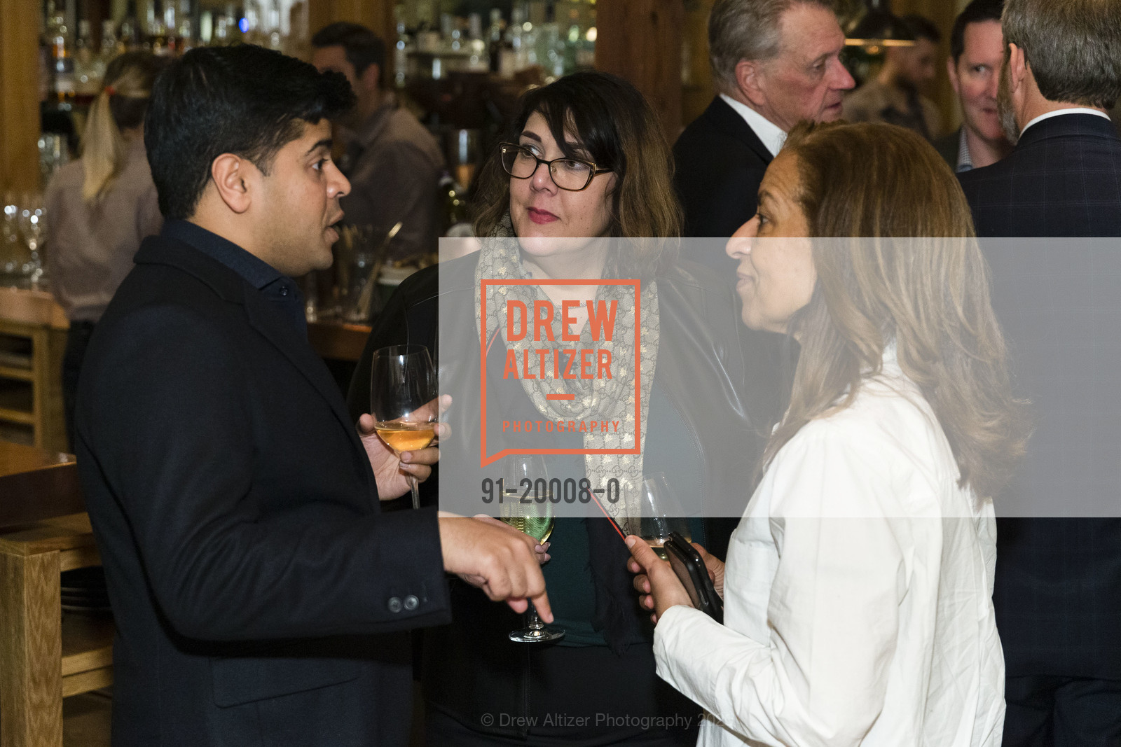 Vasudev Bailey, Leena Das-Young, Vidhisha Patil, Artis Ventures JP Morgan Dinner 2020, Cotogna Restaurant. 490 Pacific Avenue, January 15th, 2020, Photo #91-20008-0 Vasudev Bailey, Leena Das-Young, Vidhisha Patil, Photo #91-20008-0