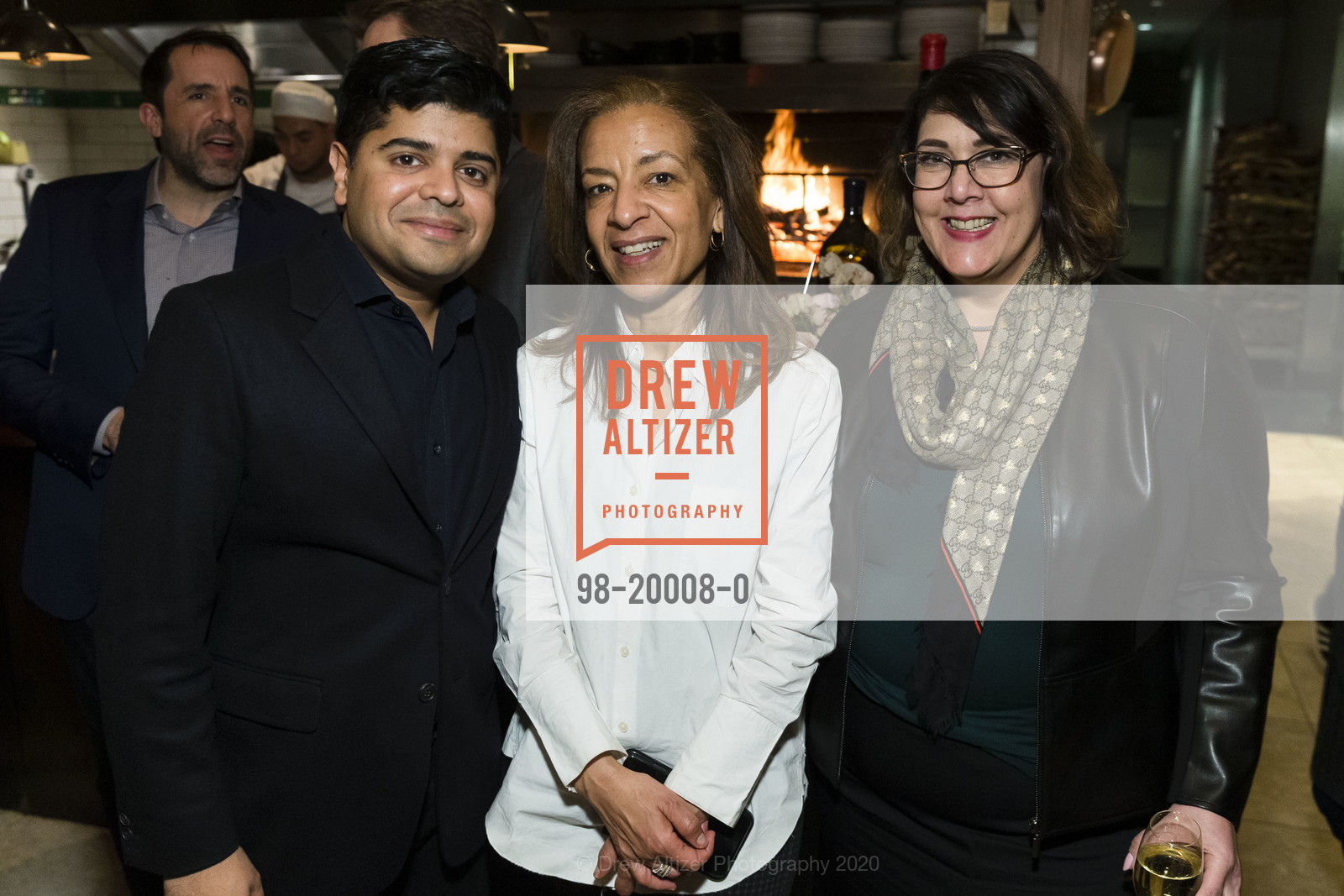 Vasudev Bailey, Bahija Jallal, Leena Das-Young, Artis Ventures JP Morgan Dinner 2020, Cotogna Restaurant. 490 Pacific Avenue, January 15th, 2020, Photo #98-20008-0 Vasudev Bailey, Bahija Jallal, Leena Das-Young, Photo #98-20008-0