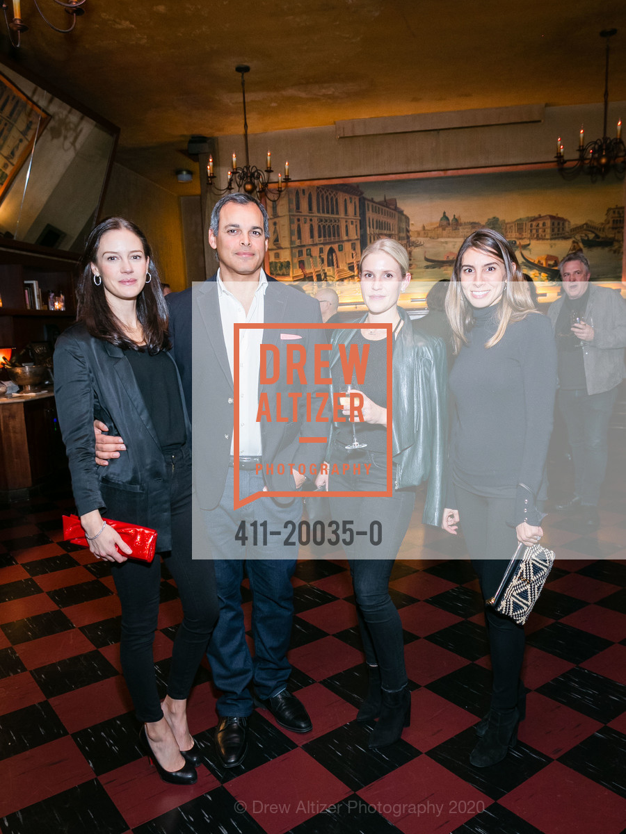 Elizabeth Fattouh, Ahmed Fattouh, Margaret Pogue, Debra Goldstein, Leo Villareal Dinner Celebrating FOG, Tosca Cafe. 242 Columbus Ave, January 16th, 2020, Photo #411-20035-0 Elizabeth Fattouh, Ahmed Fattouh, Margaret Pogue, Debra Goldstein, Photo #411-20035-0