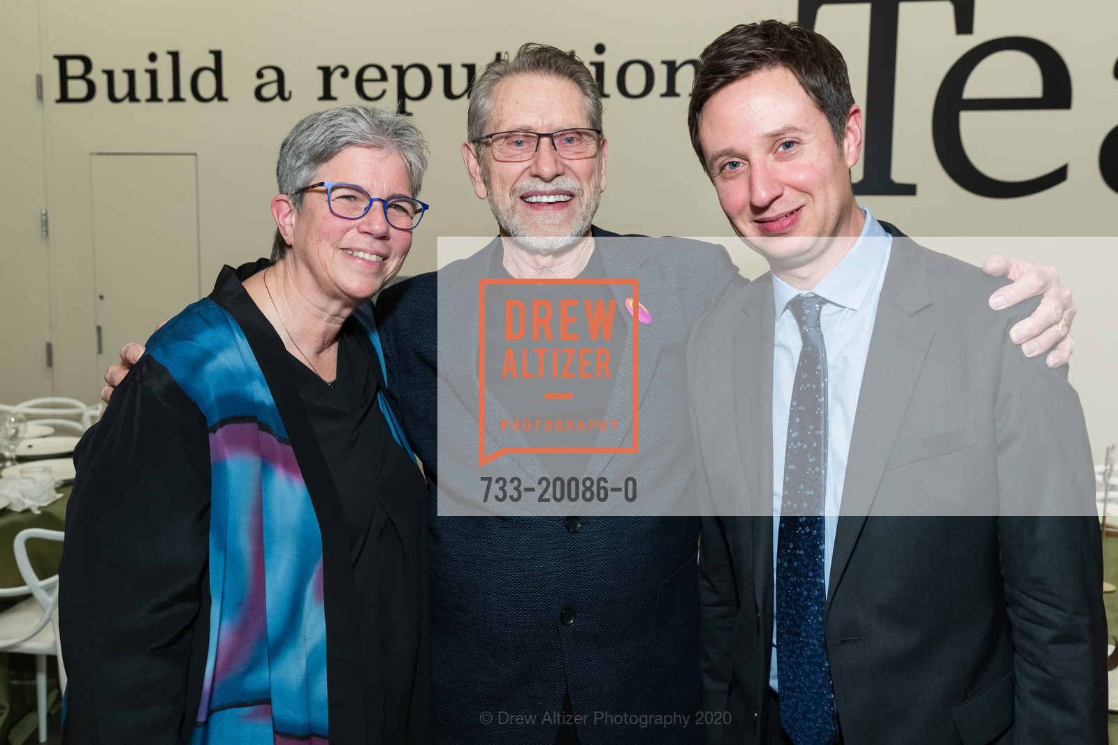 Randy Roberts, Stephen Kaltenbach, Ted Mann, Manetti Shrem Museum Winter Gala 2020, Manetti Shrem Museum. 254 Old Davis Rd, January 25th, 2020, Photo #733-20086-0 Randy Roberts, Stephen Kaltenbach, Ted Mann, Photo #733-20086-0