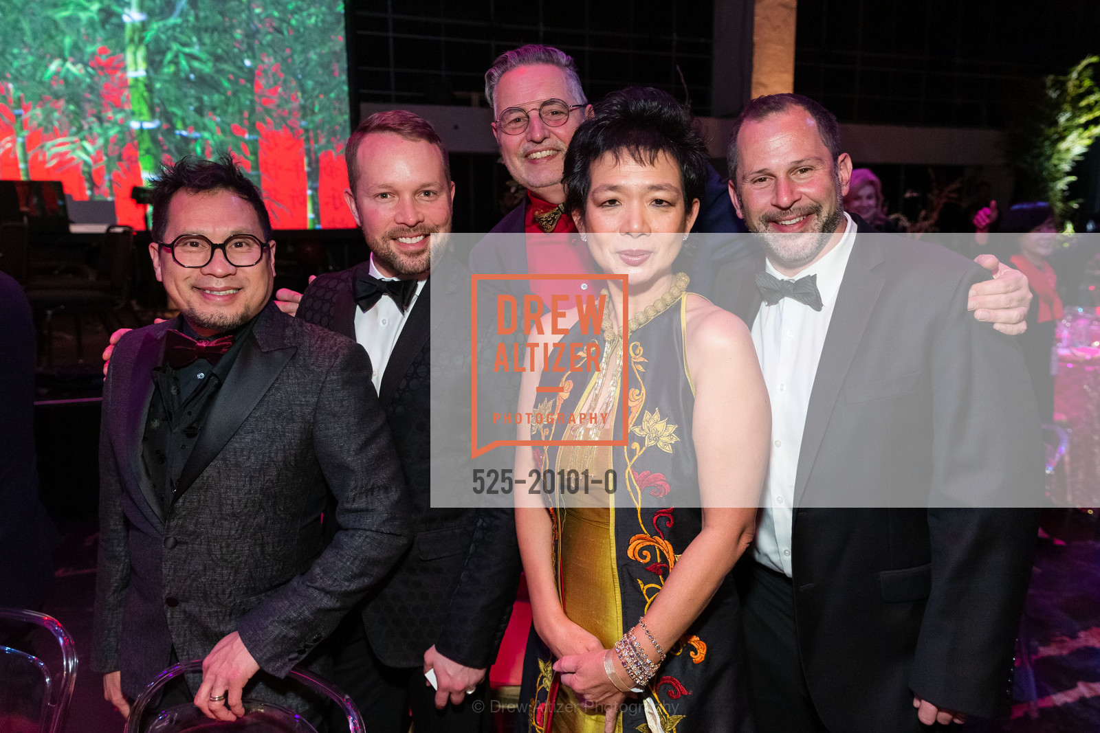 Gioi Tran, Jared Hunt Kendal, Vernon Applegate, Nancy Lam, Dorian Kendal, SF Symphony Chinese New Year 2020, Davis Symphony Hall. 201 Van Ness, Photo #525-20101-0 Gioi Tran, Jared Hunt Kendal, Vernon Applegate, Nancy Lam, Dorian Kendal, Photo #525-20101-0