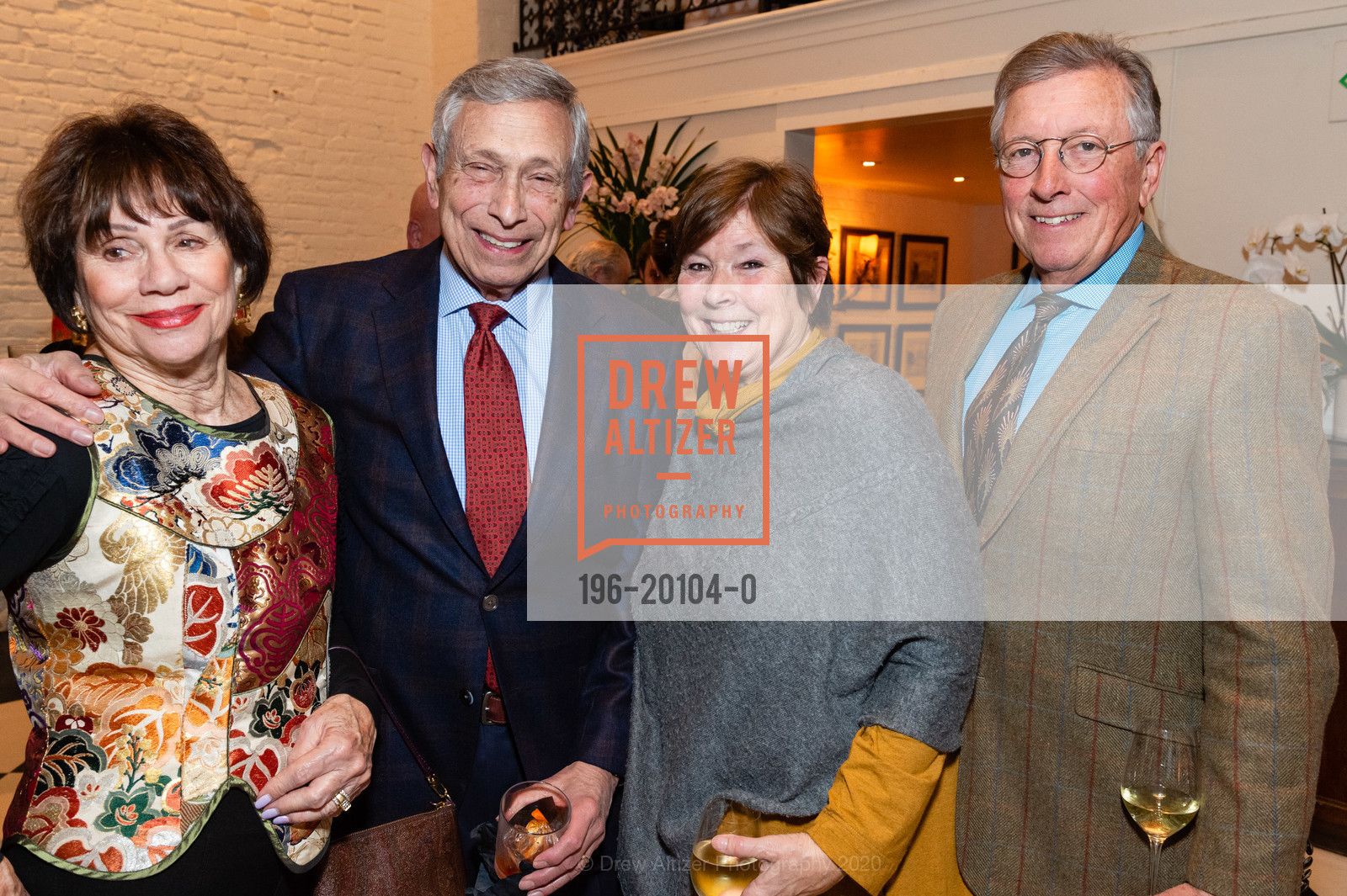 Joyce Castellino, Ron Castellino, C.B. Watts, Dick Watts, Djerassi Forever Salon Featuring Jodi Lomask, Villa Taverna. 27 Hotaling Street, January 30th, 2020, Photo #196-20104-0 Joyce Castellino, Ron Castellino, C.B. Watts, Dick Watts, Photo #196-20104-0