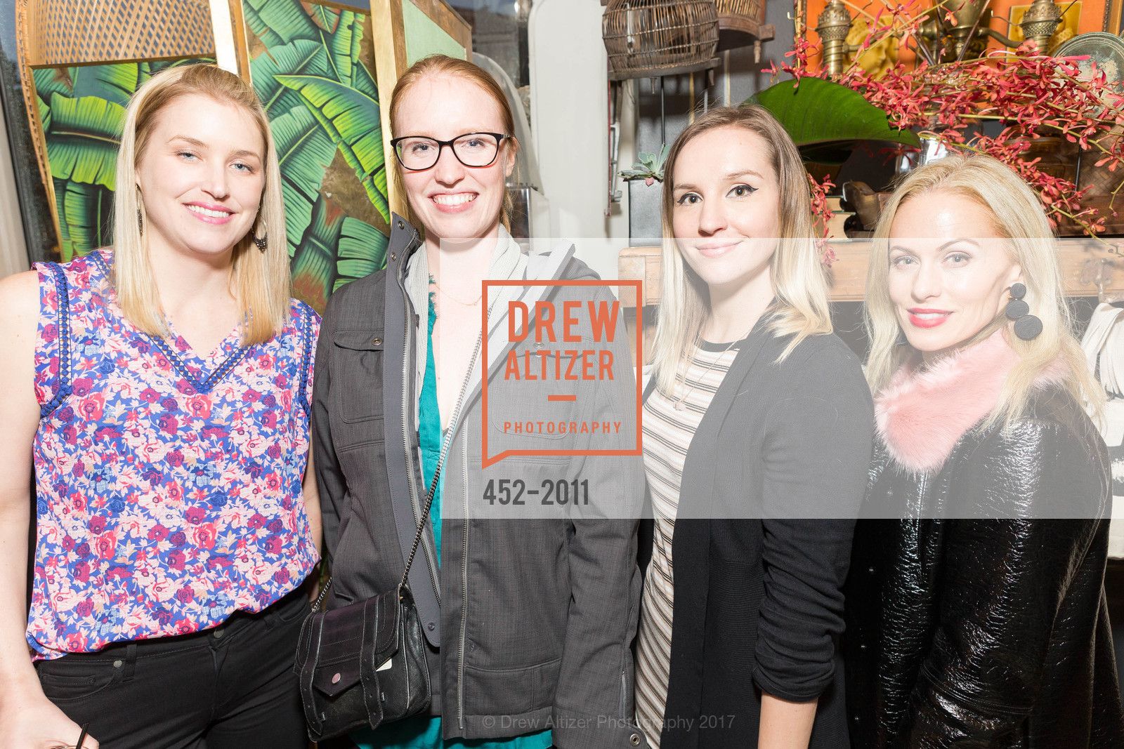 Jessica Herzog, Claire Chedwich, Sherry Michalec, Holly Hollenbeck, Jonathan Rachman honoring SF Showcase and "The New Formal" Interiors by James Aman book signing benefiting UHS, J. Rachman, the store. 1632C Market St. San Francisco, California 94102, April 6th, 2017, Photo #452-2011 Jessica Herzog, Claire Chedwich, Sherry Michalec, Holly Hollenbeck, Photo #452-2011
