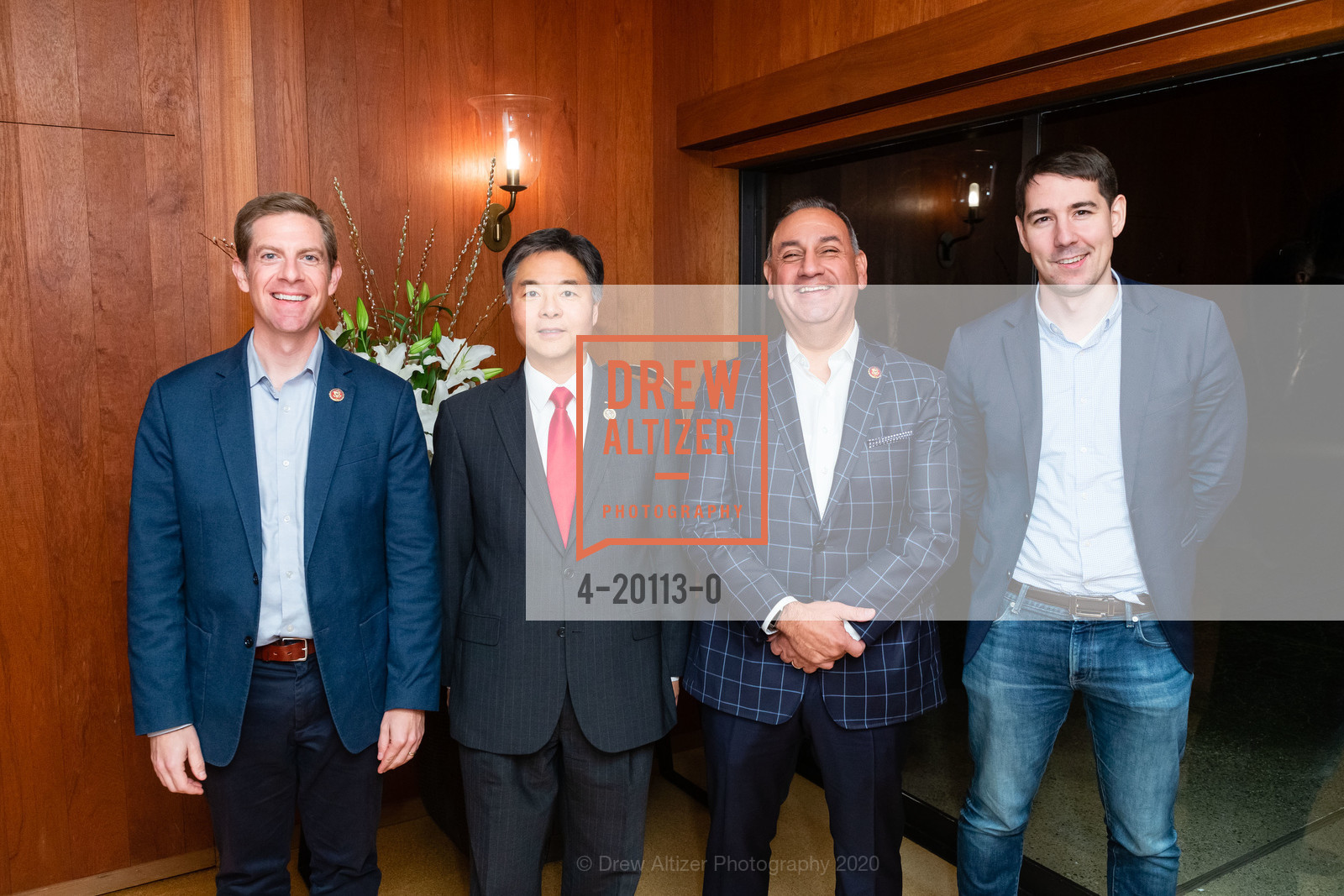 Mike Levin, Ted Lieu, Gil Cisneros, Josh Harder, California Candidates Victory Fund, Private Residence, February 1st, 2020, Photo #4-20113-0 Mike Levin, Ted Lieu, Gil Cisneros, Josh Harder, Photo #4-20113-0
