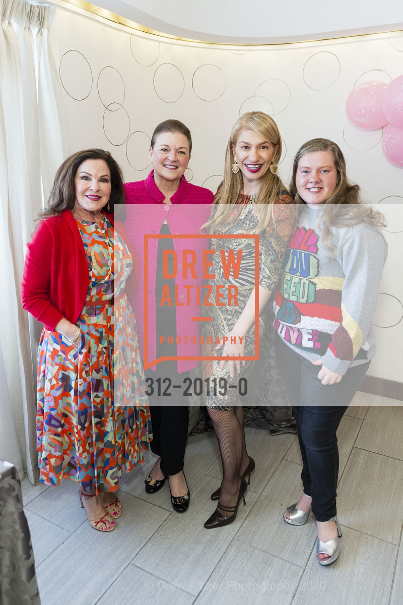 Deborah Mosser, Susan Malott, Navid Armstrong, Catherine Armstrong, A Celebration of Olivia's First Birthday Hosted by Natalia Urrutia and Benefiting SF Opera Youth Education Programs, Neiman Marcus, Rotunda. 150 Stockton Street, February 2nd, 2020, Photo #312-20119-0 Deborah Mosser, Susan Malott, Navid Armstrong, Catherine Armstrong, Photo #312-20119-0
