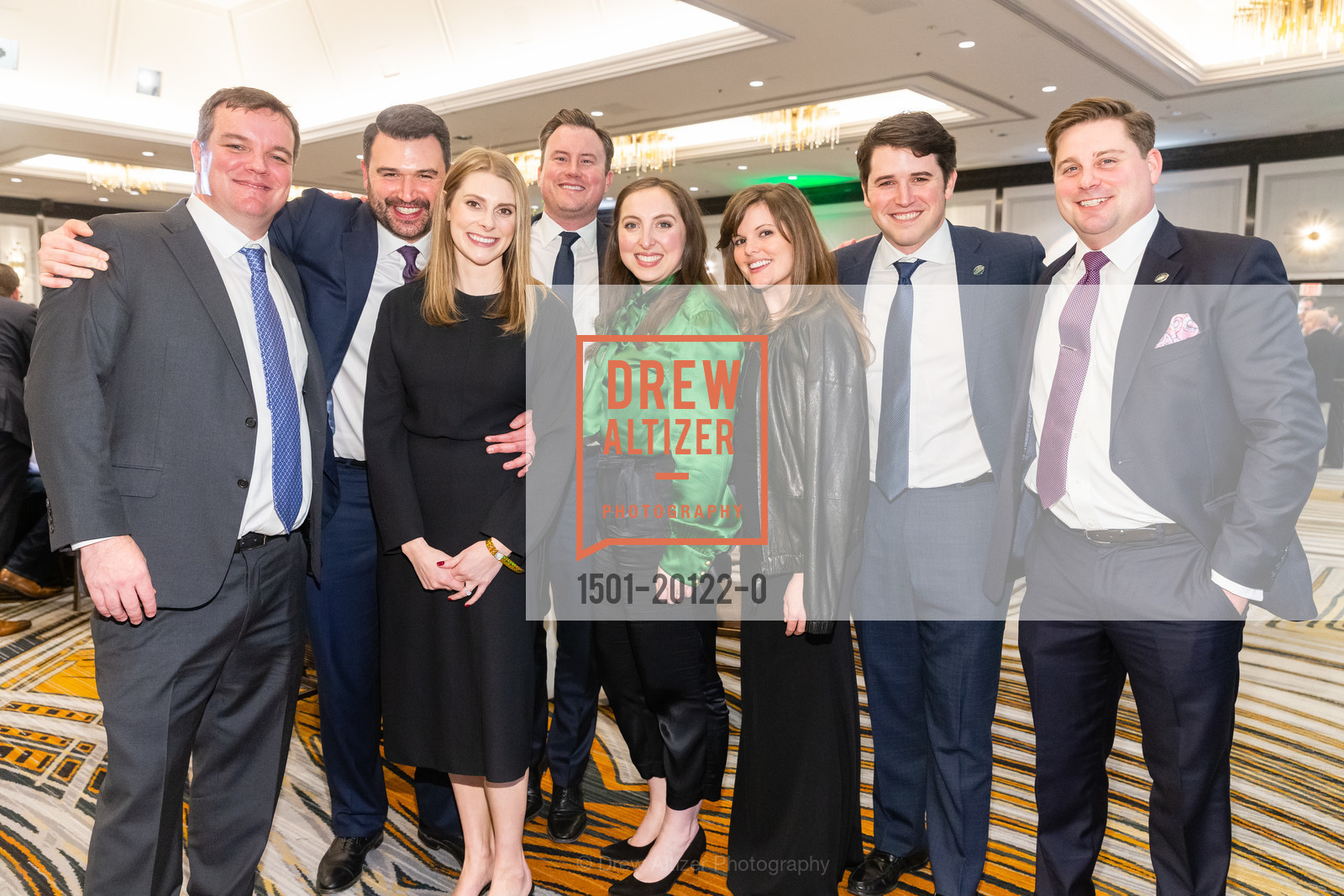 Steve Englert, Jason Nossiter, Giovanna Nossiter, Tawny Ward, Lindsey Wade, Brian Wade, Dustin Calkins, Guardsmen Sports Auction and Celebrity Dinner 2020, Westin St. Francis. 335 Powell St, Photo #1501-20122-0 Steve Englert, Jason Nossiter, Giovanna Nossiter, Tawny Ward, Lindsey Wade, Brian Wade, Dustin Calkins, Photo #1501-20122-0