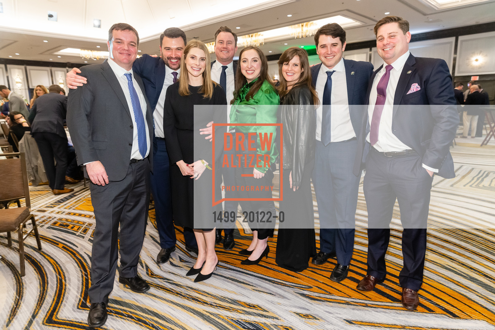 Steve Englert, Jason Nossiter, Giovanna Nossiter, Robert Hogan, Tawny Ward, Brian Wade, Dustin Calkins, Guardsmen Sports Auction and Celebrity Dinner 2020, Westin St. Francis. 335 Powell St, Photo #1499-20122-0 Steve Englert, Jason Nossiter, Giovanna Nossiter, Robert Hogan, Tawny Ward, Brian Wade, Dustin Calkins, Photo #1499-20122-0