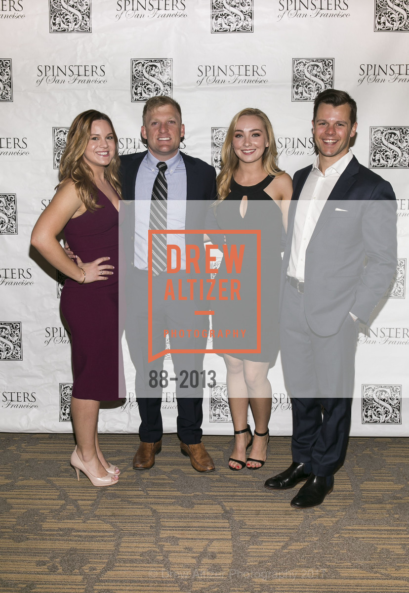 Dana Nicholson, Kevin Higgins, Morgan Barnes, Elliott Marsing, Spinsters of San Francisco Patron's Reception 2017, Kabuki, Imperial Ballroom. 1625 Post St San Francisco, California 94115, April 8th, 2017, Photo #88-2013 Dana Nicholson, Kevin Higgins, Morgan Barnes, Elliott Marsing, Photo #88-2013
