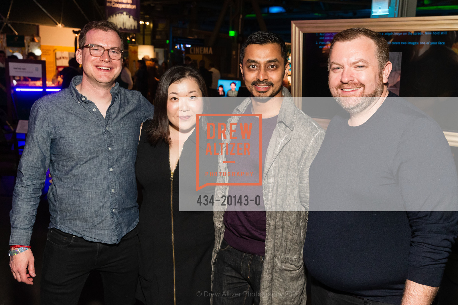 Adam, Jenny Shen, Sundeep Vadra, Matt Dolan, Science of Cocktails at the Exploratorium, Exploratorium. Pier 15, February 7th, 2020, Photo #434-20143-0 Adam, Jenny Shen, Sundeep Vadra, Matt Dolan, Photo #434-20143-0
