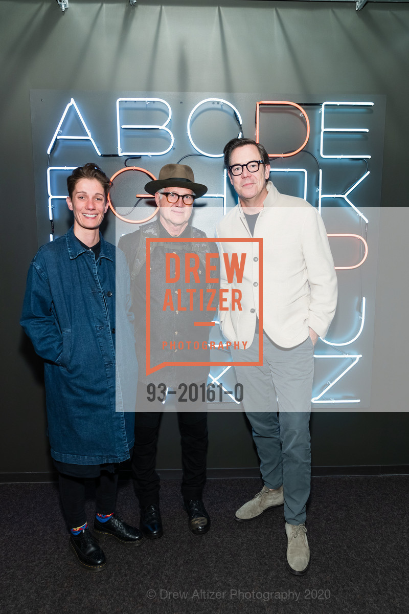 Paula Chowles, Tinker Hatfield, Patrick Godfrey, Cooper Hewitt National Design Awards 2020 Cocktail Party, Godfrey Dadich Partners, 17th Floor. 140 New Montgomery Street, February 12th, 2020, Photo #93-20161-0 Paula Chowles, Tinker Hatfield, Patrick Godfrey, Photo #93-20161-0