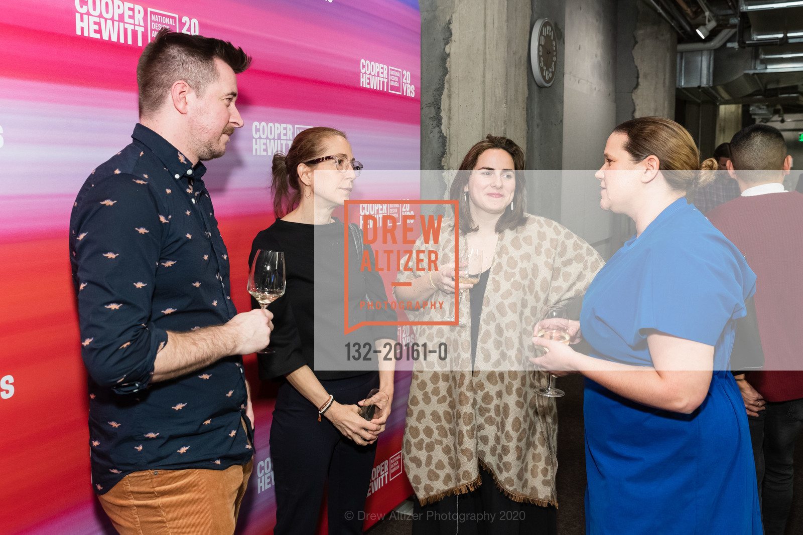 Shawn Sprockett, Lara McCormick, Rachel Gogel, Toby Kaufman, Cooper Hewitt National Design Awards 2020 Cocktail Party, Godfrey Dadich Partners, 17th Floor. 140 New Montgomery Street, February 12th, 2020, Photo #132-20161-0 Shawn Sprockett, Lara McCormick, Rachel Gogel, Toby Kaufman, Photo #132-20161-0