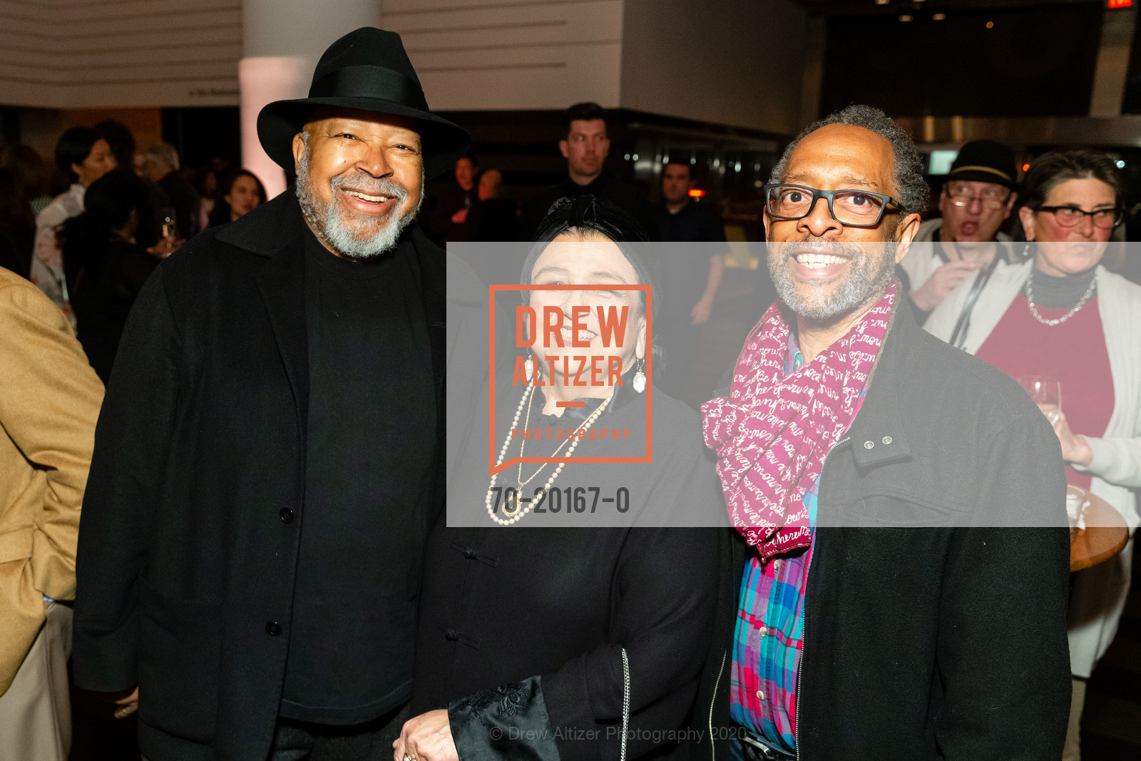 Richard Bains, Amalia Mesa-Bains, Vaughn Saunders, Reception for Dawoud Bey: An American Project at SFMOMA, SFMOMA, February 12th, 2020, Photo #70-20167-0 Richard Bains, Amalia Mesa-Bains, Vaughn Saunders, Photo #70-20167-0