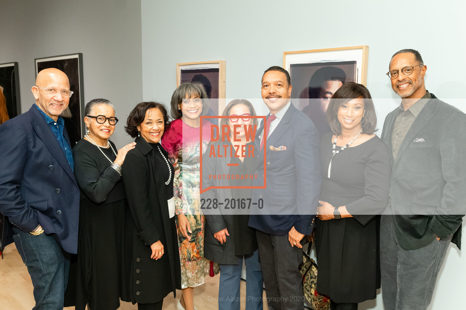 Chuck Collins, Cheryl Ward, Paula Collins, Karen Jenkins Johnson, Monetta White, Eric McKissack, Gwendolyn Butler, John Ellis, Reception for Dawoud Bey: An American Project at SFMOMA, SFMOMA, February 12th, 2020, Photo #228-20167-0 Chuck Collins, Cheryl Ward, Paula Collins, Karen Jenkins Johnson, Monetta White, Eric McKissack, Gwendolyn Butler, John Ellis, Photo #228-20167-0
