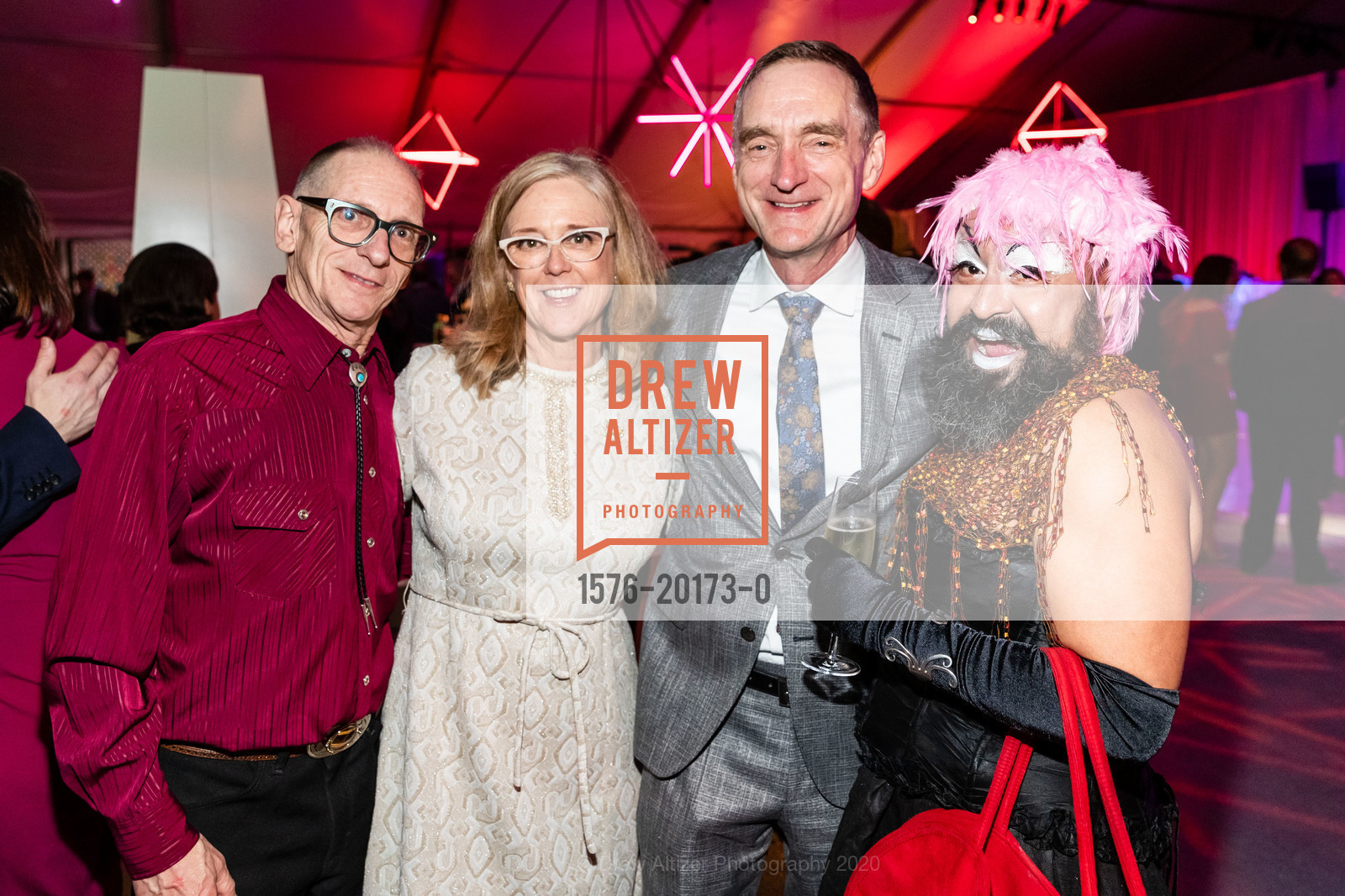 Les James, Cammie Blackstone, Kirk Kleinsmith, Mama Dora, SFGHF Hearts in SF 2020, Oracle Park, February 13th, 2020, Photo #1576-20173-0 Les James, Cammie Blackstone, Kirk Kleinsmith, Mama Dora, Photo #1576-20173-0
