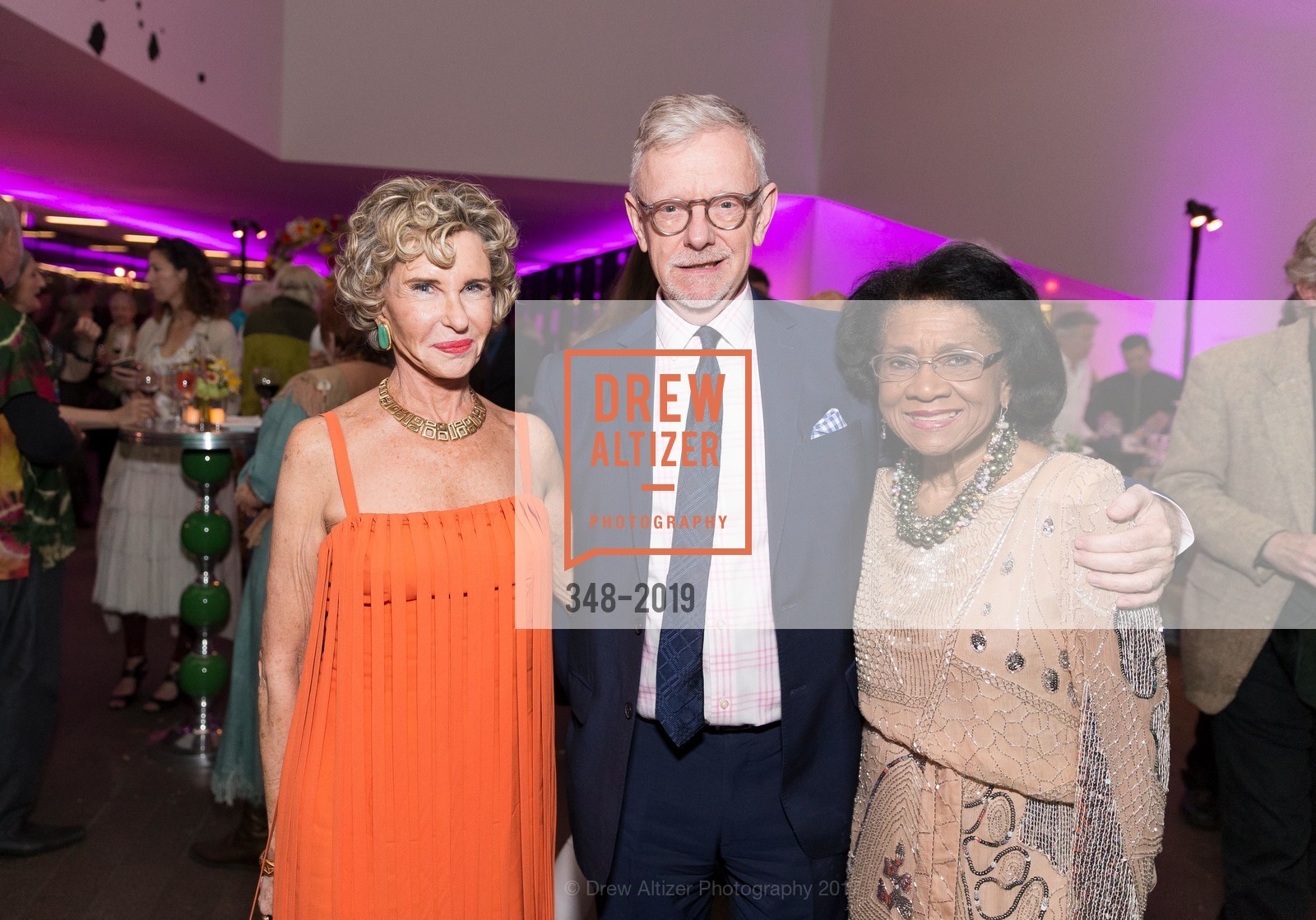 Lucy Hamilton, Martin Chapman, Belva Davis, The Summer of Love Experience Donor Reception, de Young Museum, April 6th, 2017, Photo #348-2019 Lucy Hamilton, Martin Chapman, Belva Davis, Photo #348-2019