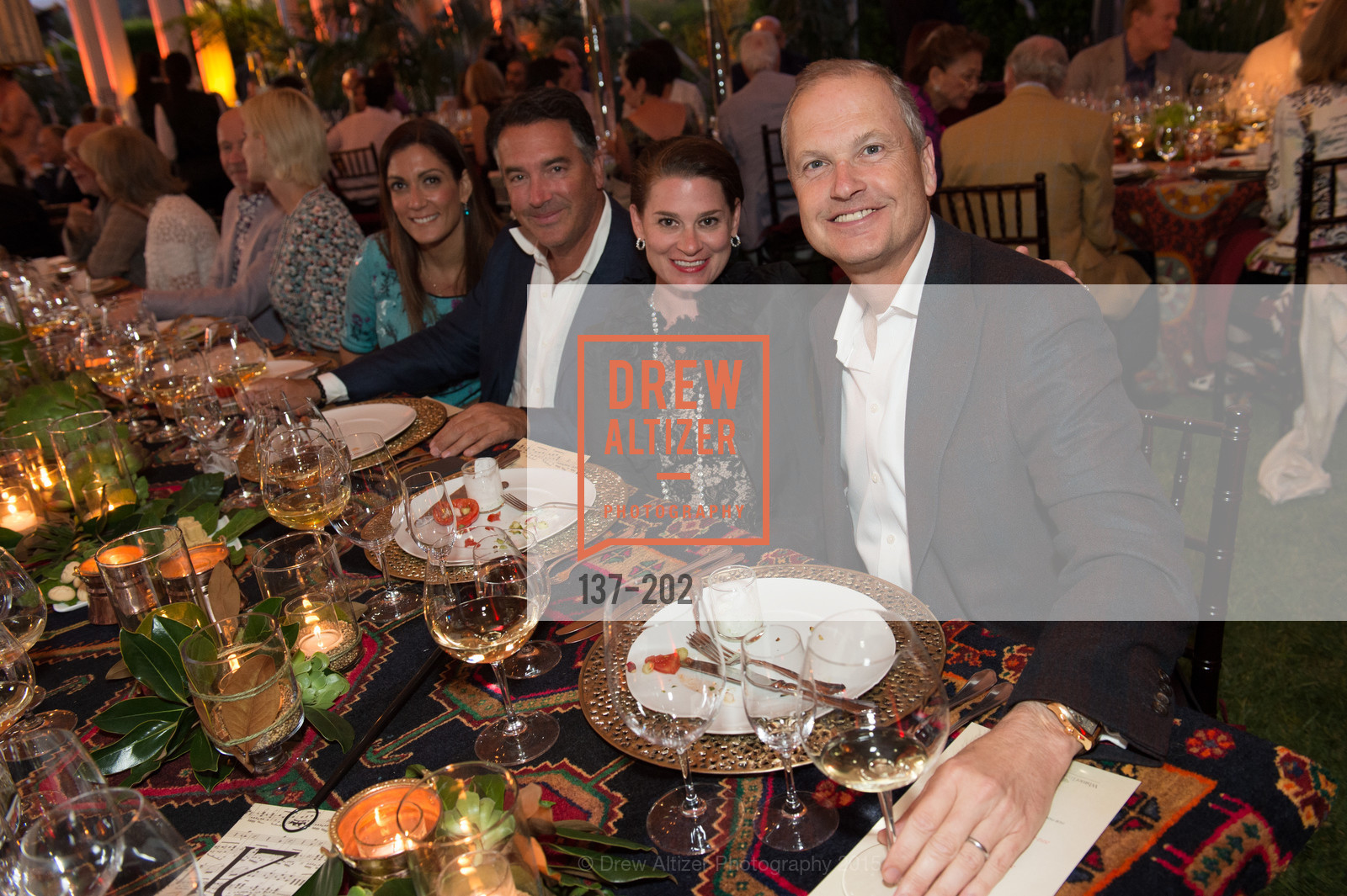 Heidi Mullens, Michael Polenske, Claire Stull, Steven Stull, Gucci & Vogue Dinner, Darioush Winery. Darioush Winery, . 4240 Silverado Trail, July 24th, 2015, Photo #137-202 Heidi Mullens, Michael Polenske, Claire Stull, Steven Stull, Photo #137-202