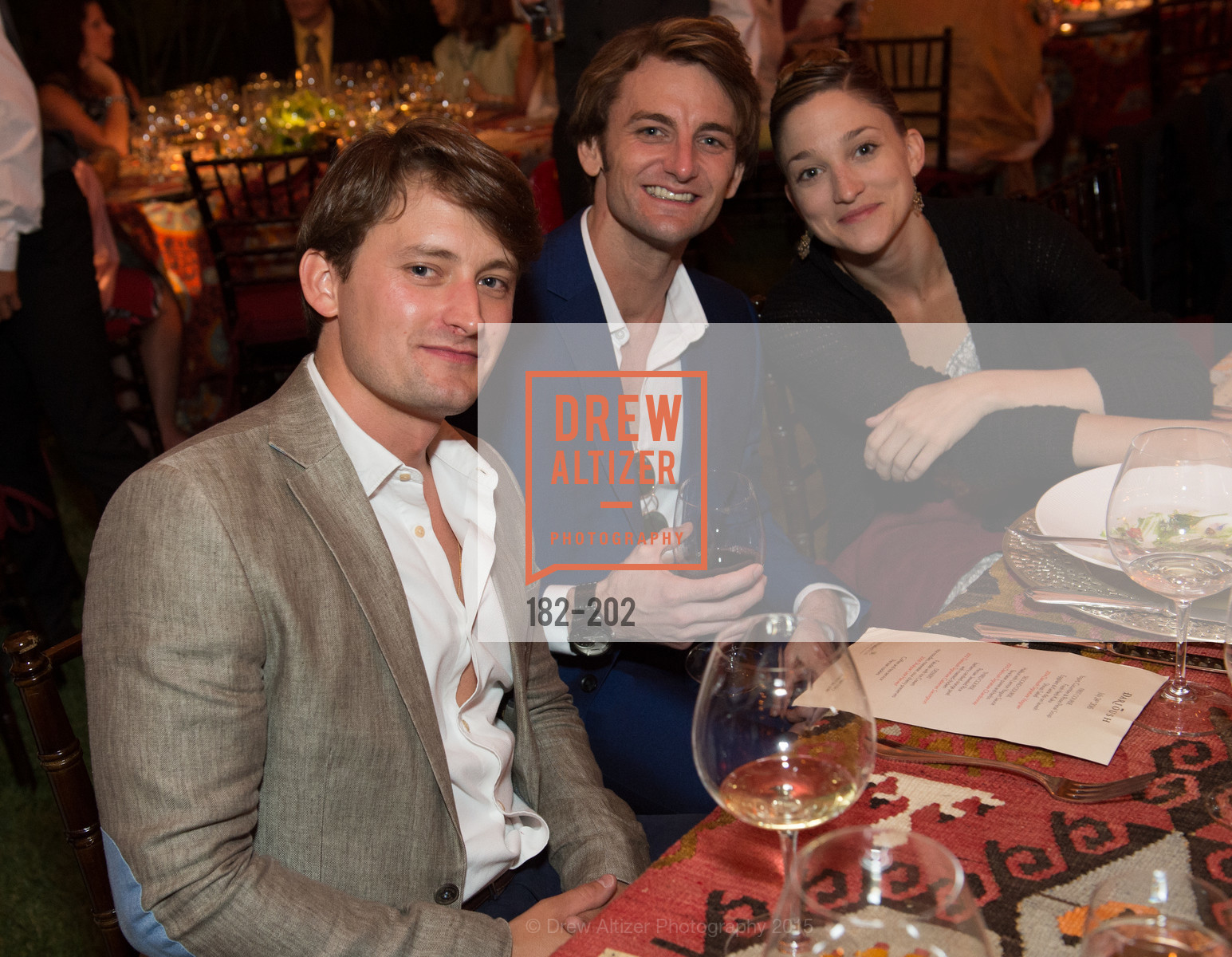 Matthew Bledsoe, Aaron Robison, Ashley Bowder, Festival del Sole Patron Dinner at Darioush Winery, Darioush Winery. 4240 Silverado Trail, July 24th, 2015,Drew Altizer, Drew Altizer Photography, full-service agency, private events, San Francisco photographer, photographer california