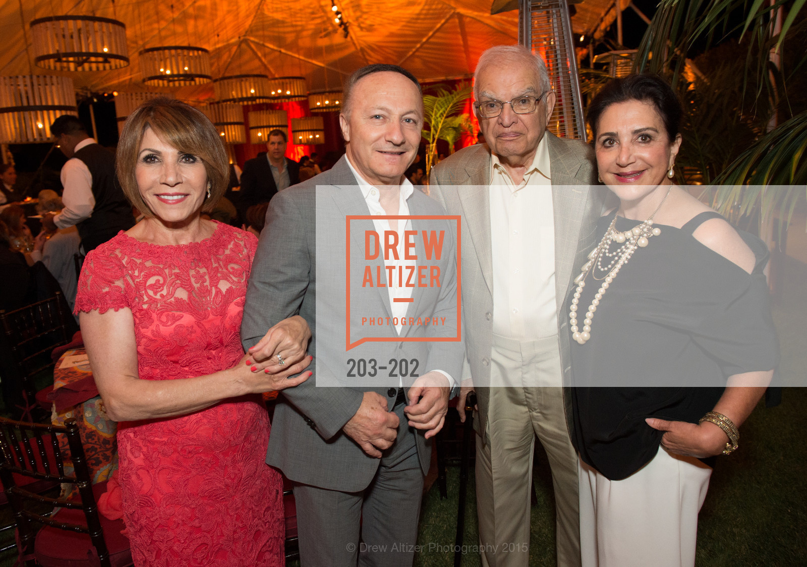 Maryam Pak, Hooshang Pak, Mark Samii, Lily Samii, Gucci & Vogue Dinner, Darioush Winery. Darioush Winery, . 4240 Silverado Trail, July 24th, 2015, Photo #203-202 Maryam Pak, Hooshang Pak, Mark Samii, Lily Samii, Photo #203-202
