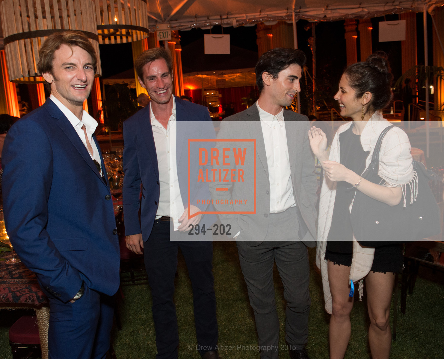 Aaron Robison, Andrew Veyette, Joseph Walsh, Lauren Strongin, Gucci & Vogue Dinner, Darioush Winery. Darioush Winery, . 4240 Silverado Trail, July 24th, 2015, Photo #294-202 Aaron Robison, Andrew Veyette, Joseph Walsh, Lauren Strongin, Photo #294-202