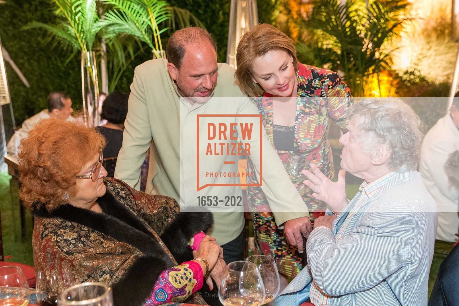 Tatiana Copeland, Barrett Wissman, Nina Kotova, Gordon Getty, Gucci & Vogue Dinner, Darioush Winery. Darioush Winery, . 4240 Silverado Trail, July 24th, 2015, Photo #1653-202 Tatiana Copeland, Barrett Wissman, Nina Kotova, Gordon Getty, Photo #1653-202
