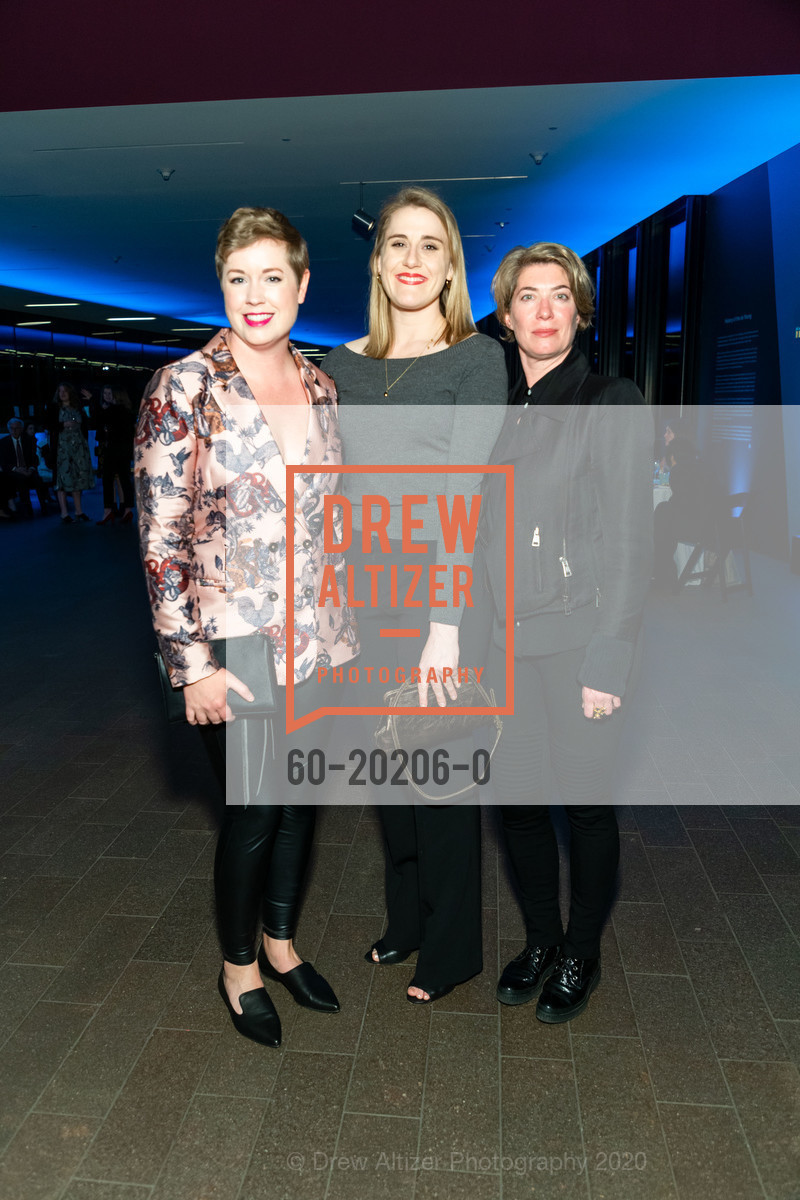 Sarah Lee, Janna Keegan, Claudia Schmuckli, Uncanny Valley: Being Human in the Age of AI Opening, de Young Museum, February 20th, 2020, Photo #60-20206-0 Sarah Lee, Janna Keegan, Claudia Schmuckli, Photo #60-20206-0