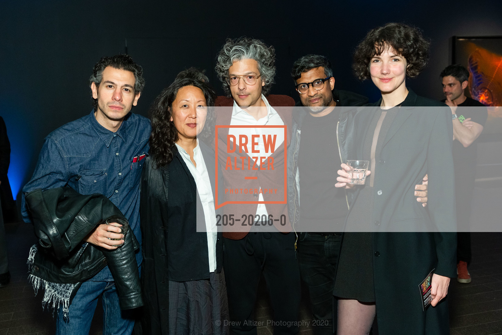 Eungie Joo, Gego Lombardi, Christopher Kulendran Thomas, Uncanny Valley: Being Human in the Age of AI Opening, de Young Museum, February 20th, 2020, Photo #205-20206-0 Eungie Joo, Gego Lombardi, Christopher Kulendran Thomas, Photo #205-20206-0