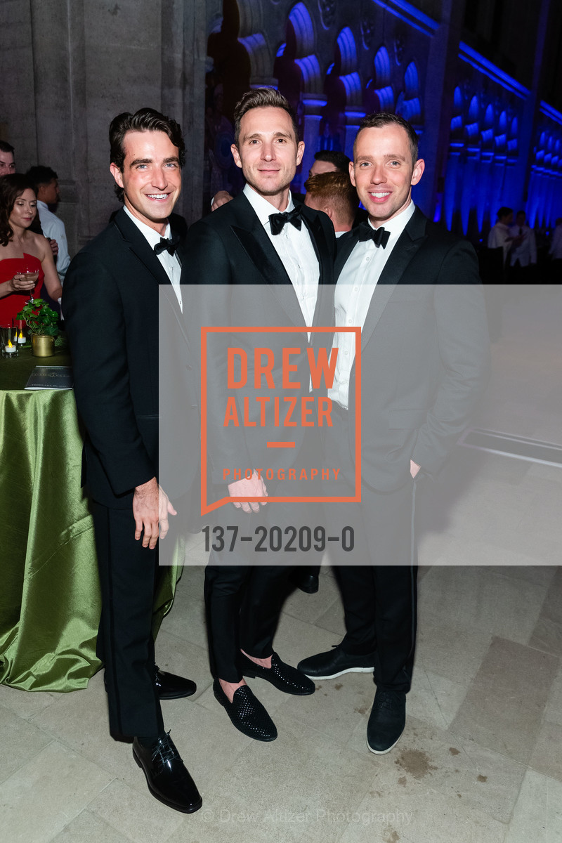 Matthew Meeks, Tyler Wozny, Alex Halliday, Grace Cathedral 2020 Carnivale Gala, Grace Cathedral. 1100 California St, Photo #137-20209-0 Matthew Meeks, Tyler Wozny, Alex Halliday, Photo #137-20209-0