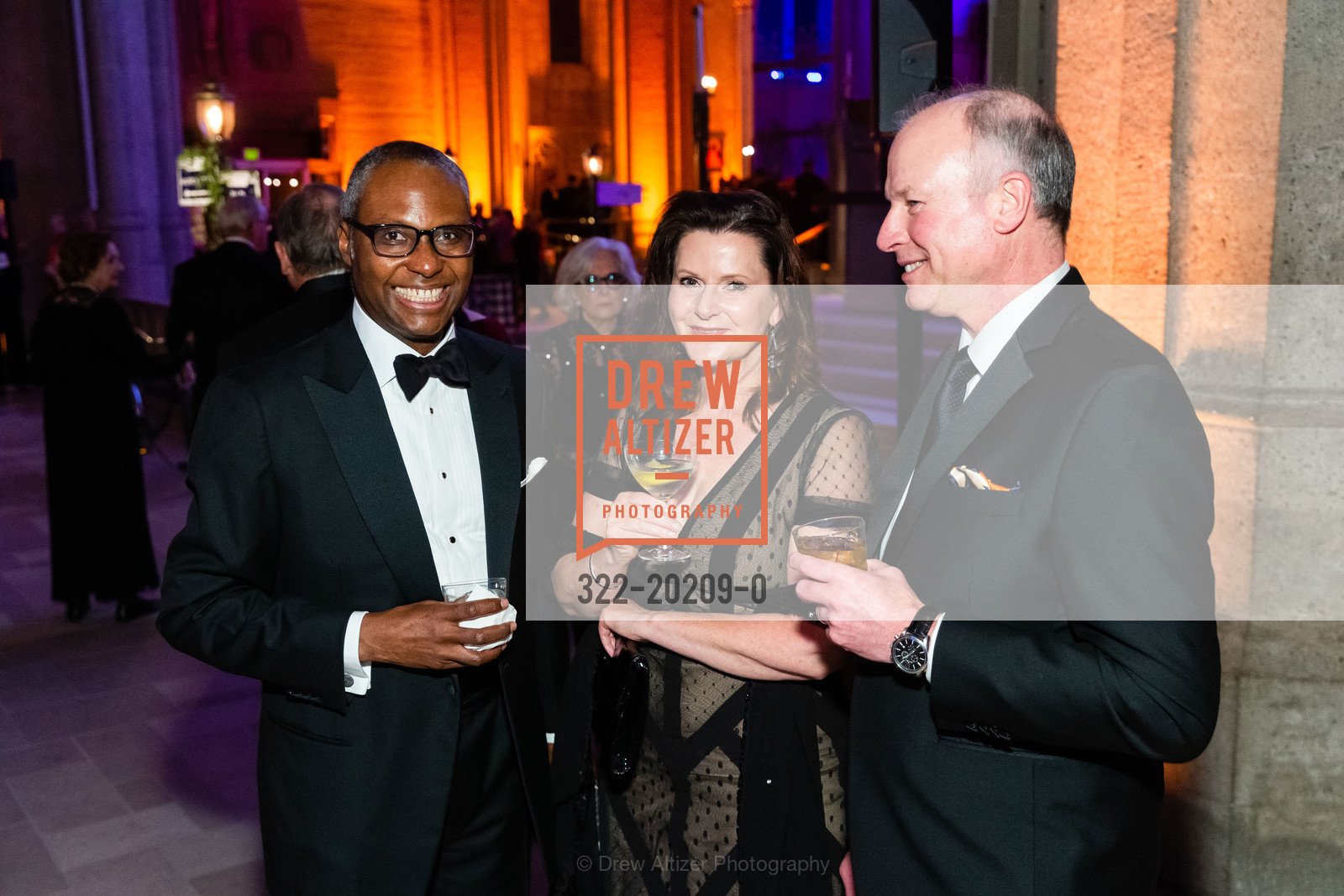 Patrick Thompson, Diane Maley, Don Derheim, Grace Cathedral 2020 Carnivale Gala, Grace Cathedral. 1100 California St, Photo #322-20209-0 Patrick Thompson, Diane Maley, Don Derheim, Photo #322-20209-0