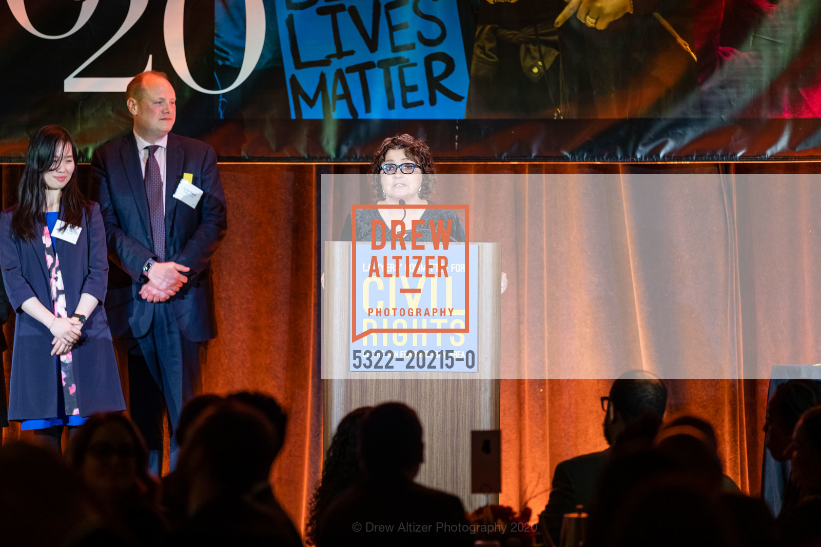 Claire Yin, Aaron Yeater, Deborah Escobedo, Lawyers’ Committee for Civil Rights 33rd Annual Dr. MLK, Jr. Gala. 2020, Hyatt Regency San Francisco. 5 Embarcadero Center, February 26th, 2020, Photo #5322-20215-0 Claire Yin, Aaron Yeater, Deborah Escobedo, Photo #5322-20215-0