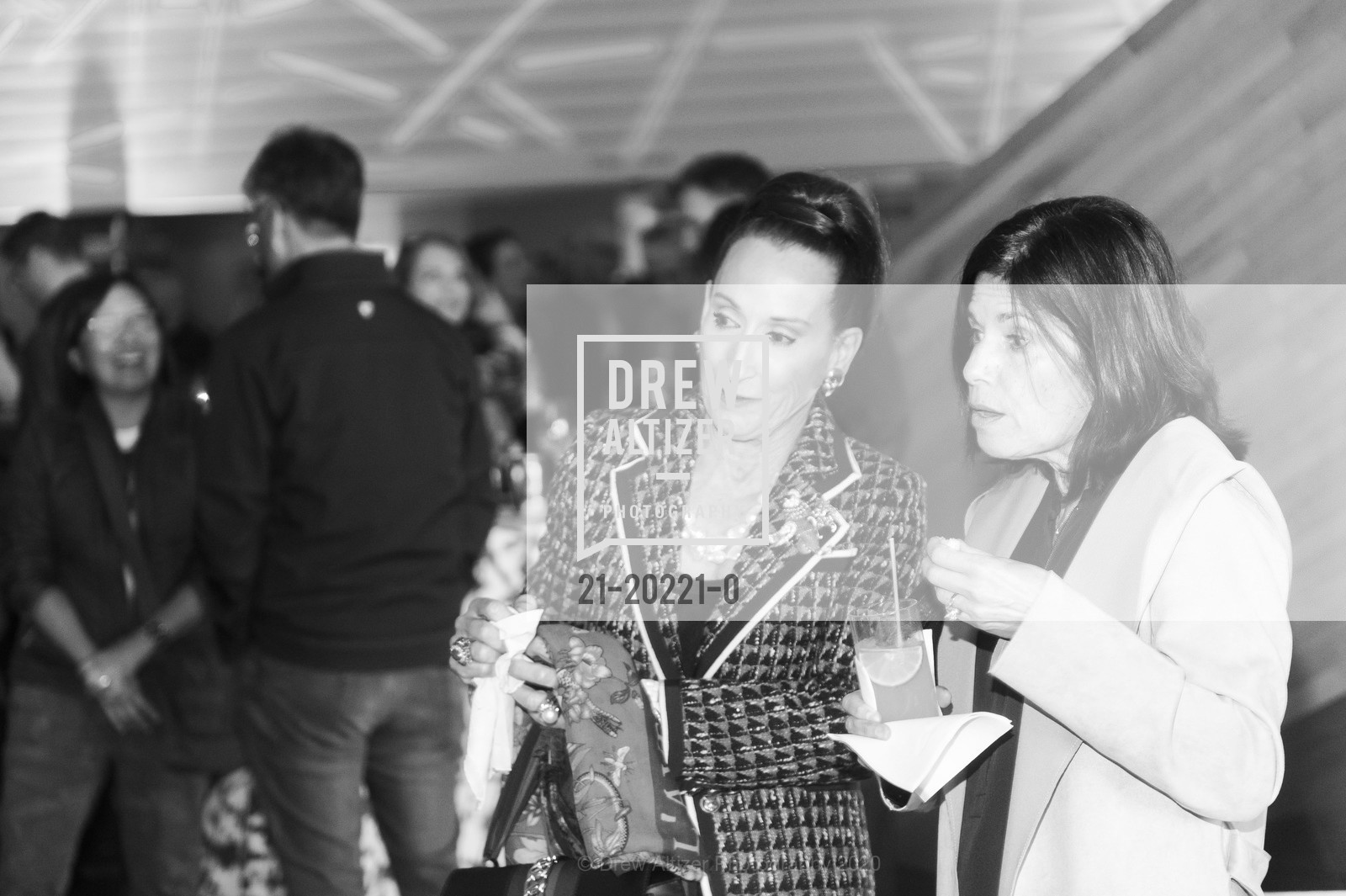 Toni Wolfson, Alice Lando, IndiGo Porsche Taycan Launch Party, SFMOMA. 151 3rd Street, February 28th, 2020, Photo #21-20221-0 Toni Wolfson, Alice Lando, Photo #21-20221-0