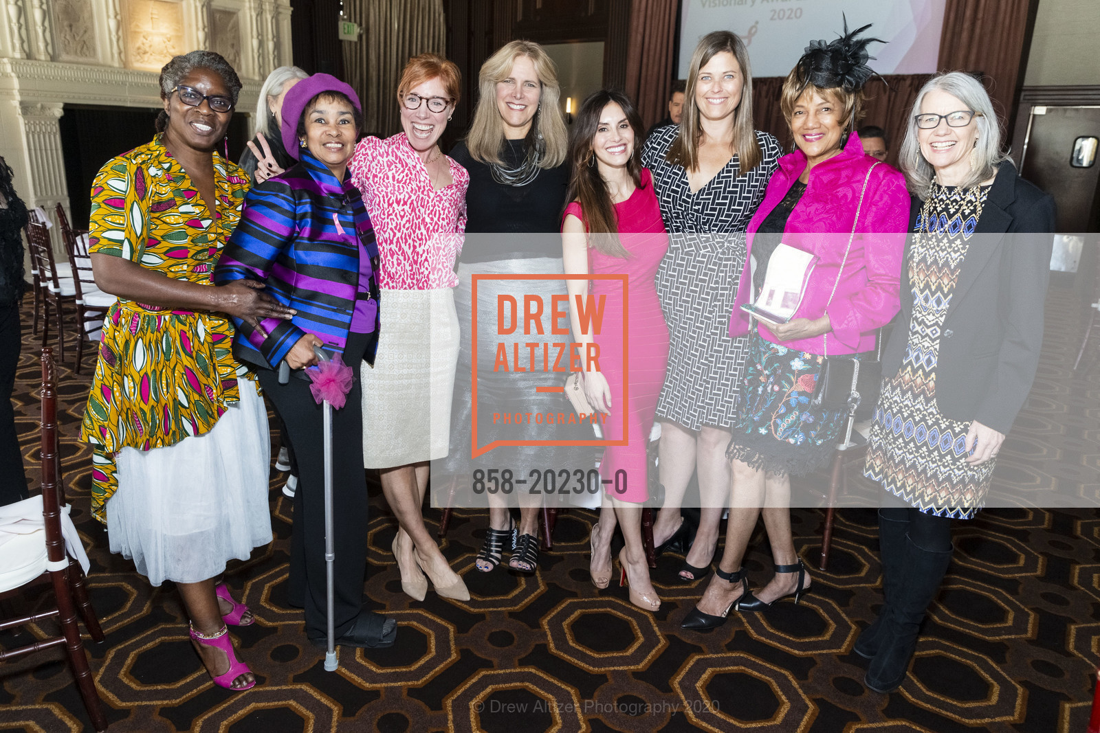 Antoinette Harris, Anette Harris, Laura Esserman, Sarah Dimas, Alyson Piccolini, Carol Batte, Tracy Heather, Susan G. Komen Foundation Visionary Awards Luncheon, Julia Morgan Ballroom, February 27th, 2020, Photo #858-20230-0 Antoinette Harris, Anette Harris, Laura Esserman, Sarah Dimas, Alyson Piccolini, Carol Batte, Tracy Heather, Photo #858-20230-0